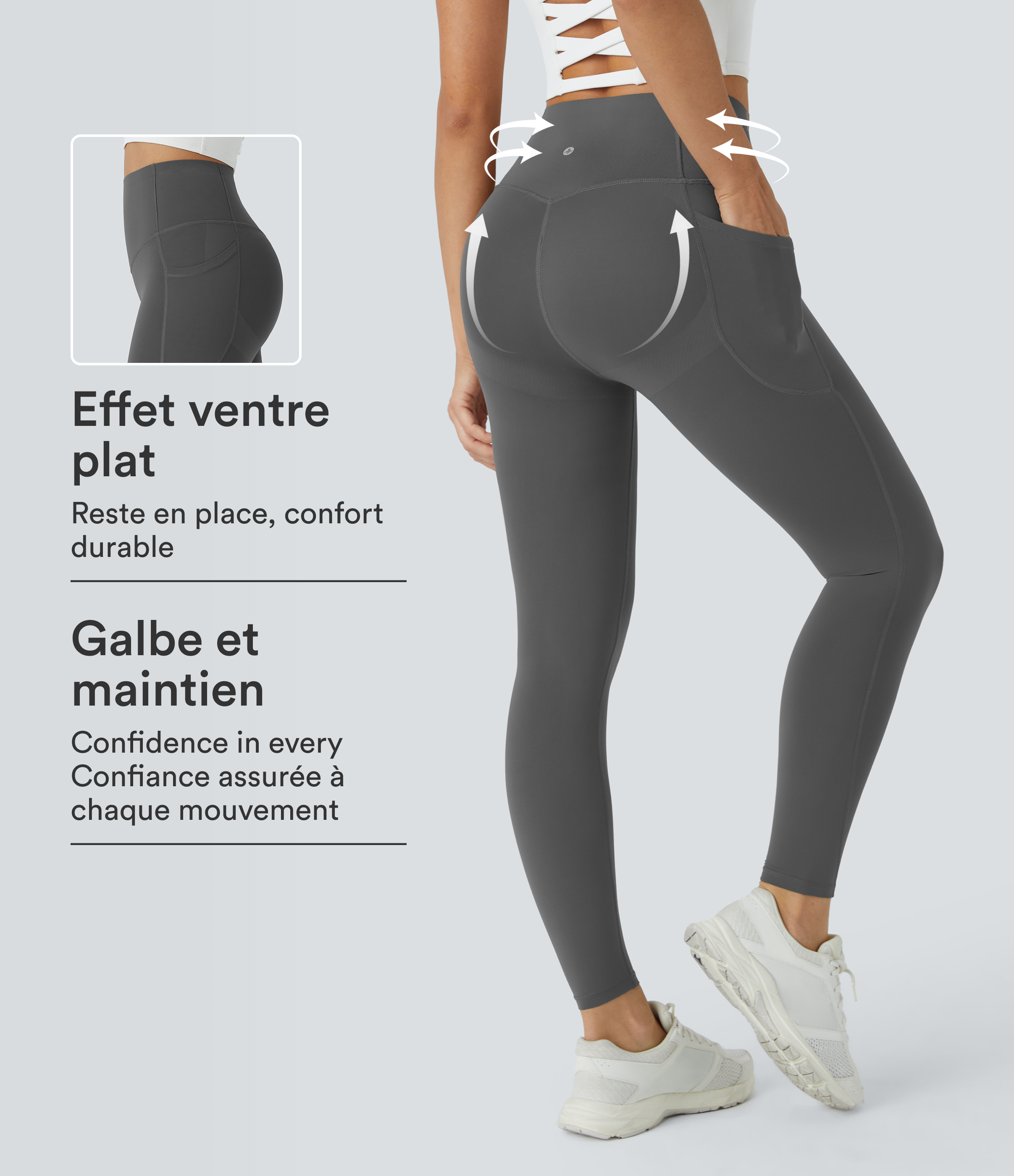 Legging d'entraînement gainant galbant taille haute avec poches Halara UltraSculpt™