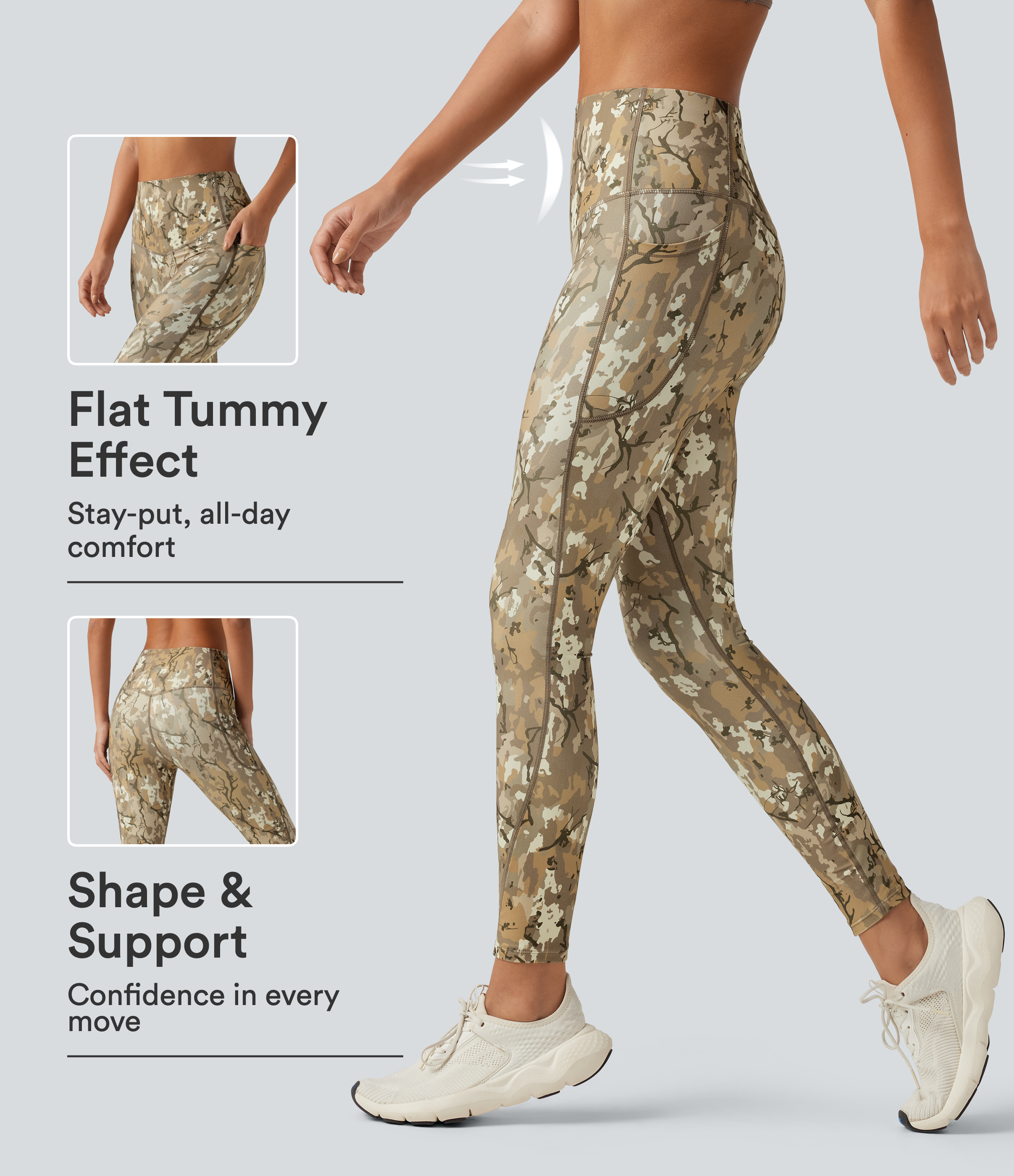 Halara UltraSculpt™ Camo Print High Waisted Tummy Control Yoga Leggings with Pockets