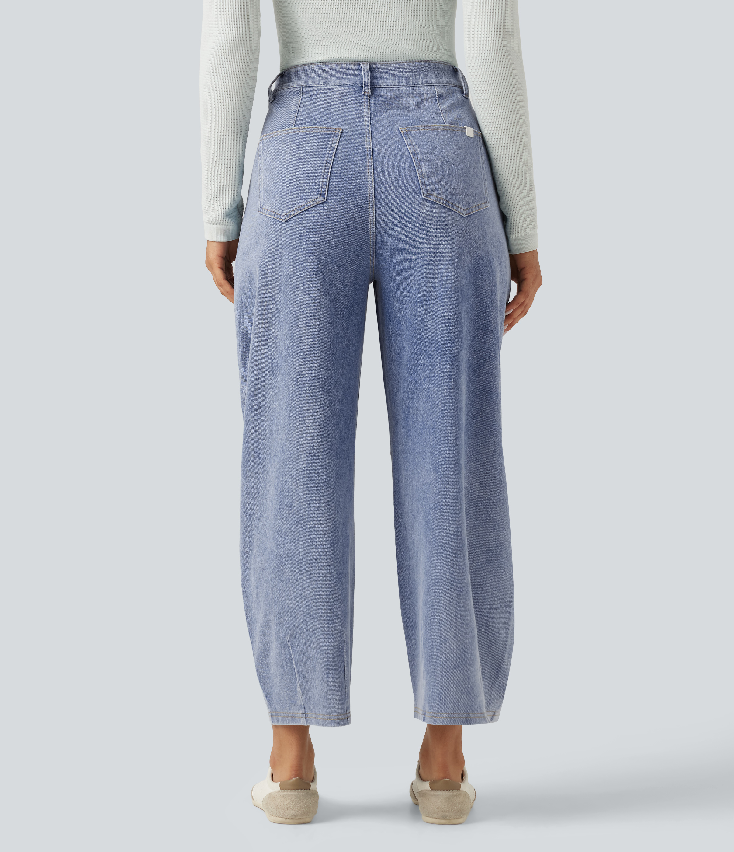 Powder Blue Denim Halara Flex™ - Lässige Jeans mit hohem Bund, mehreren Taschen und Barrel-Leg / 2