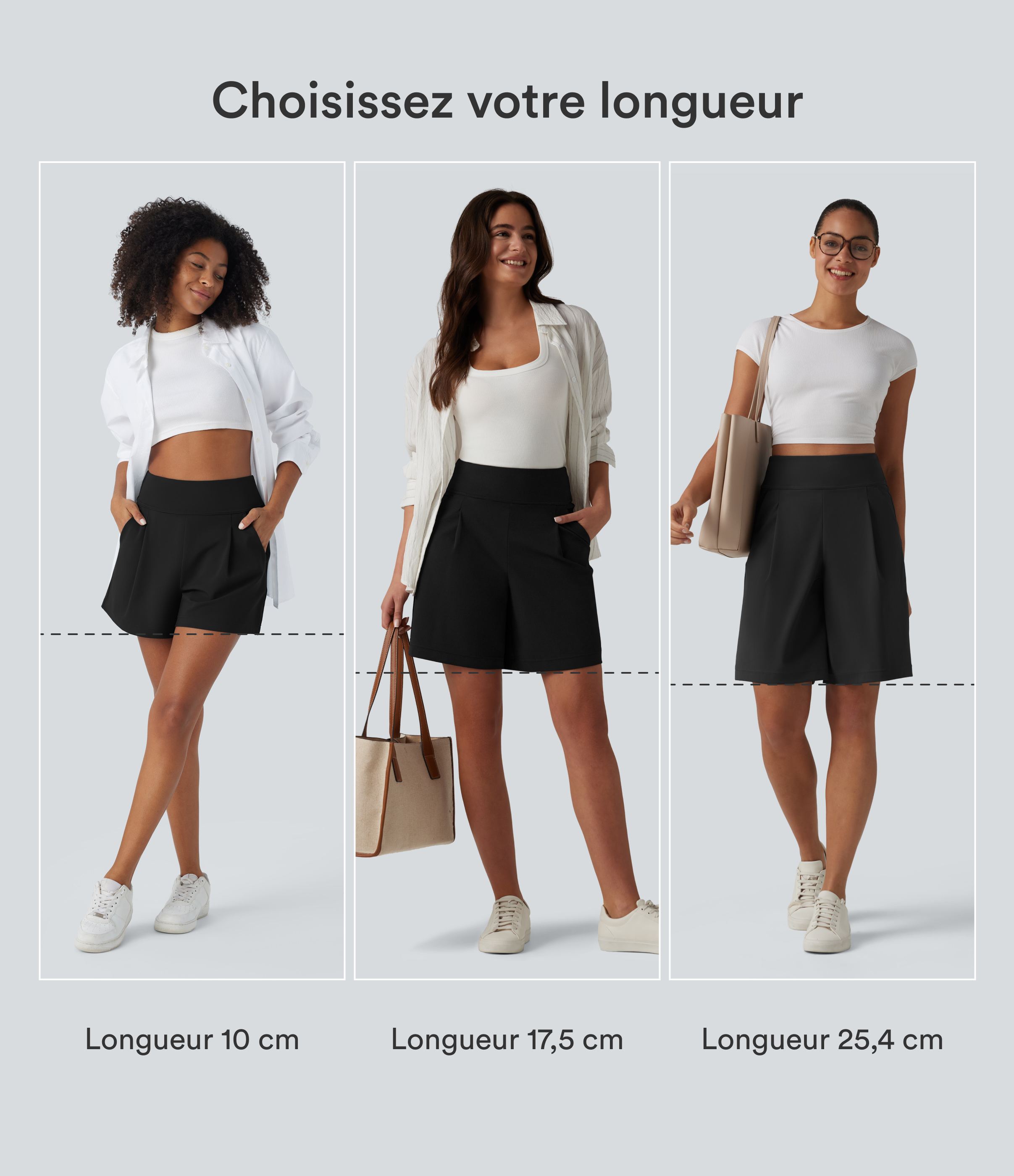 Black Short de travail large taille haute DayStretch avec poches / 2