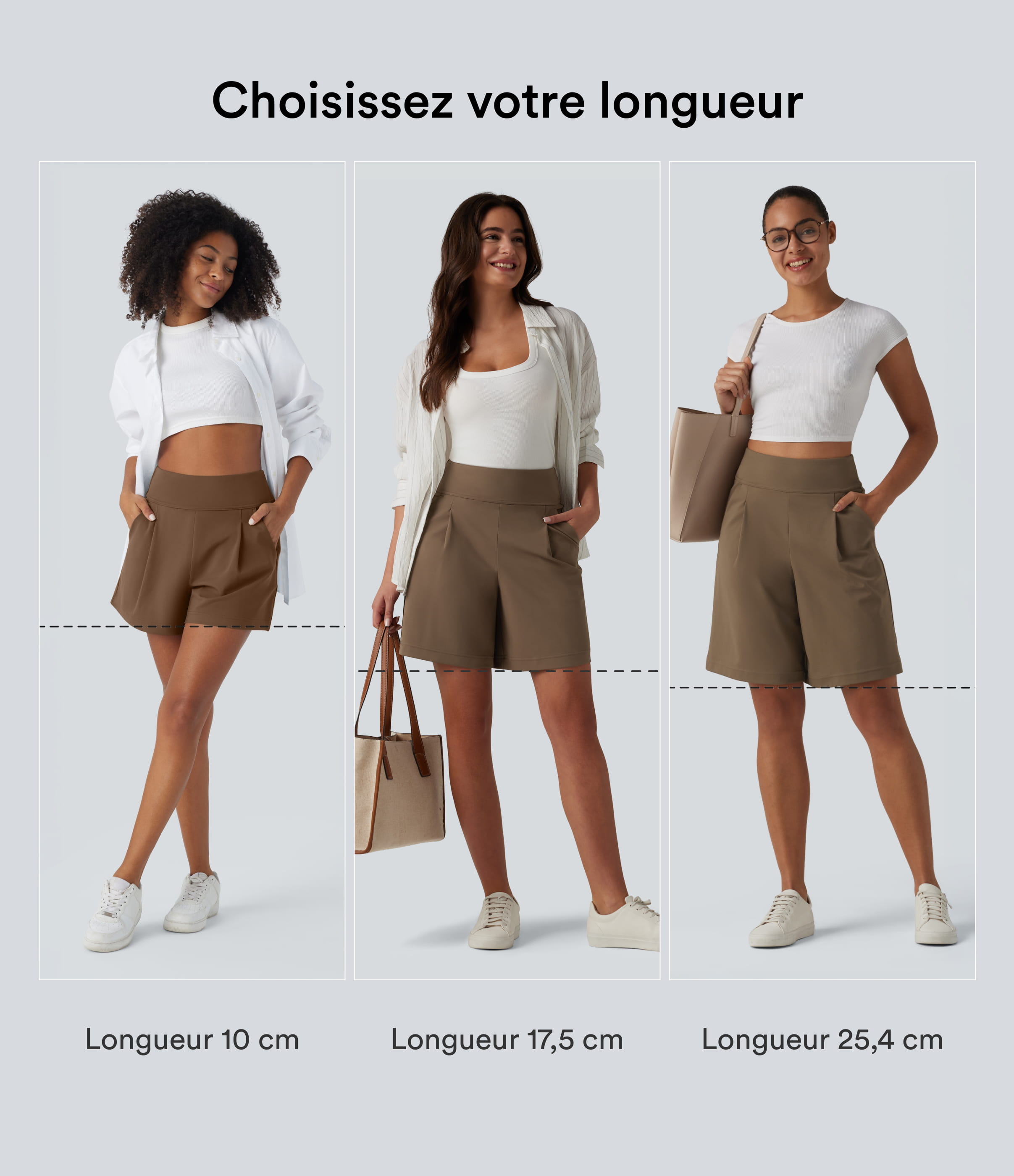 Sepia Short tailleur ample DayStretch taille haute 17,5 cm avec poches / 2