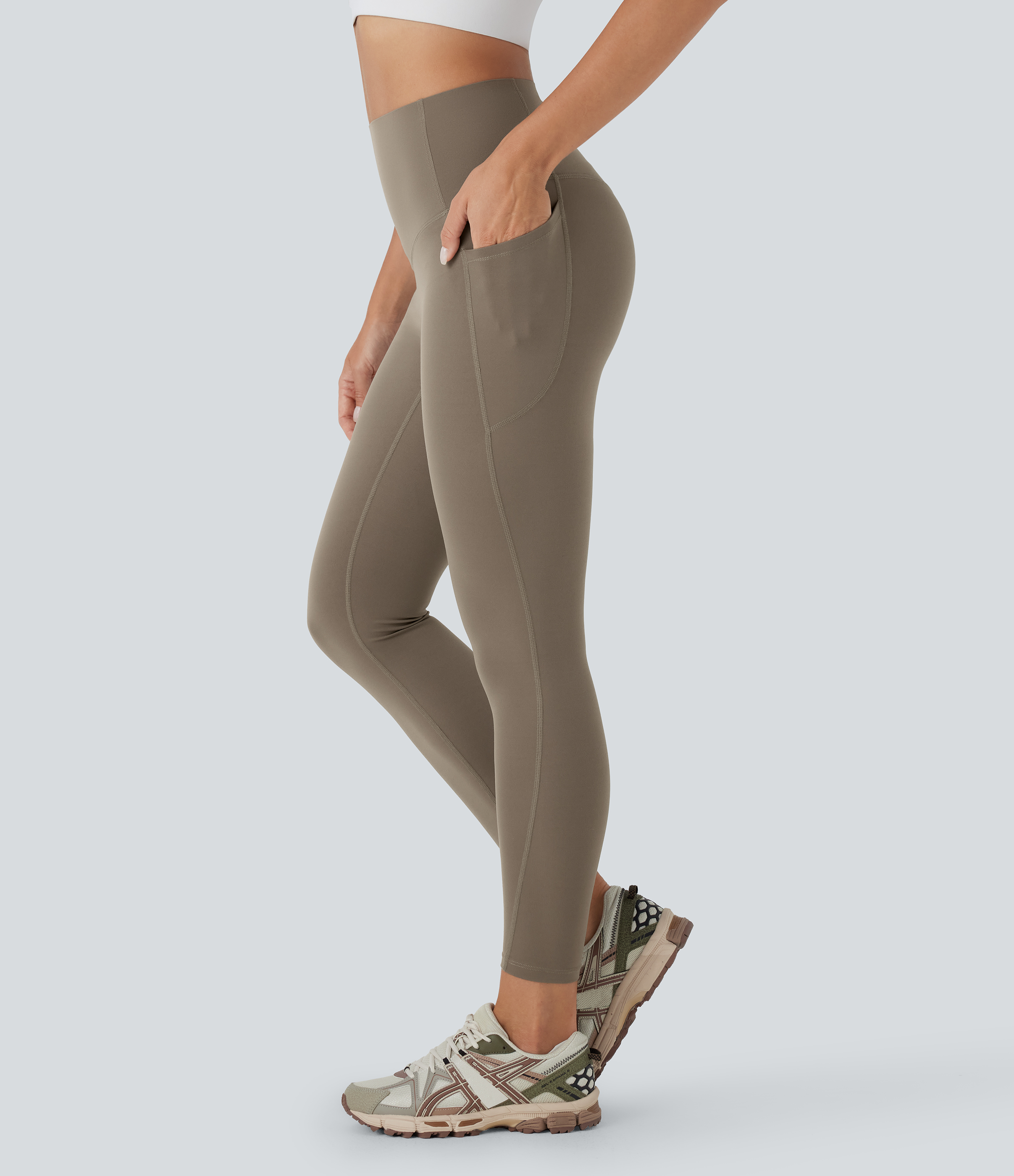 Halara UltraSculpt™ High Waisted Tummy Control Built-in Underwear Anti-Bacterial Shaping 7/8 Workout Leggings with Pockets