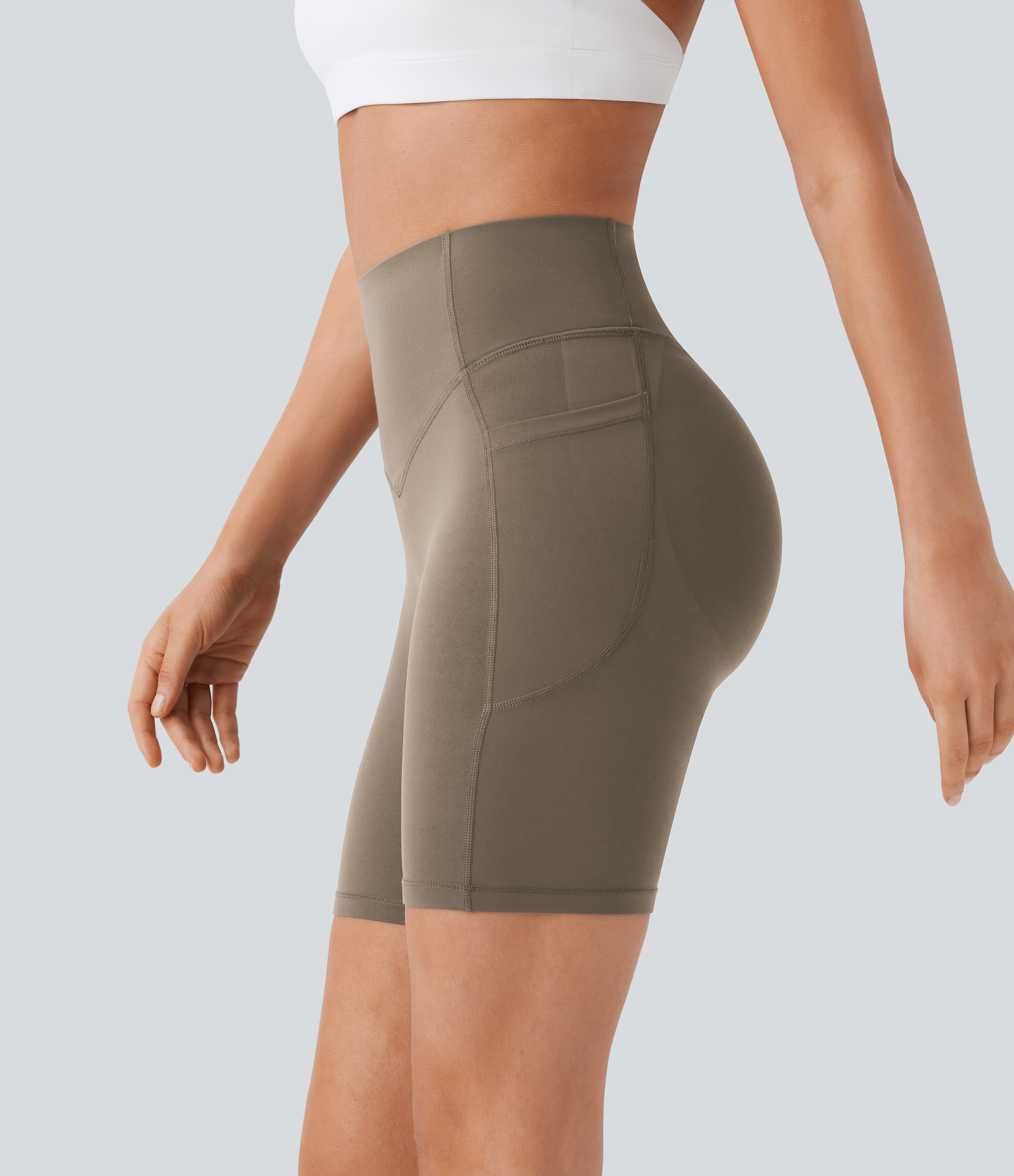 Halara UltraSculpt™ High Waisted Scrunch Butt Lifting Tummy Control Side Pocket Shaping Workout Biker Shorts 7''