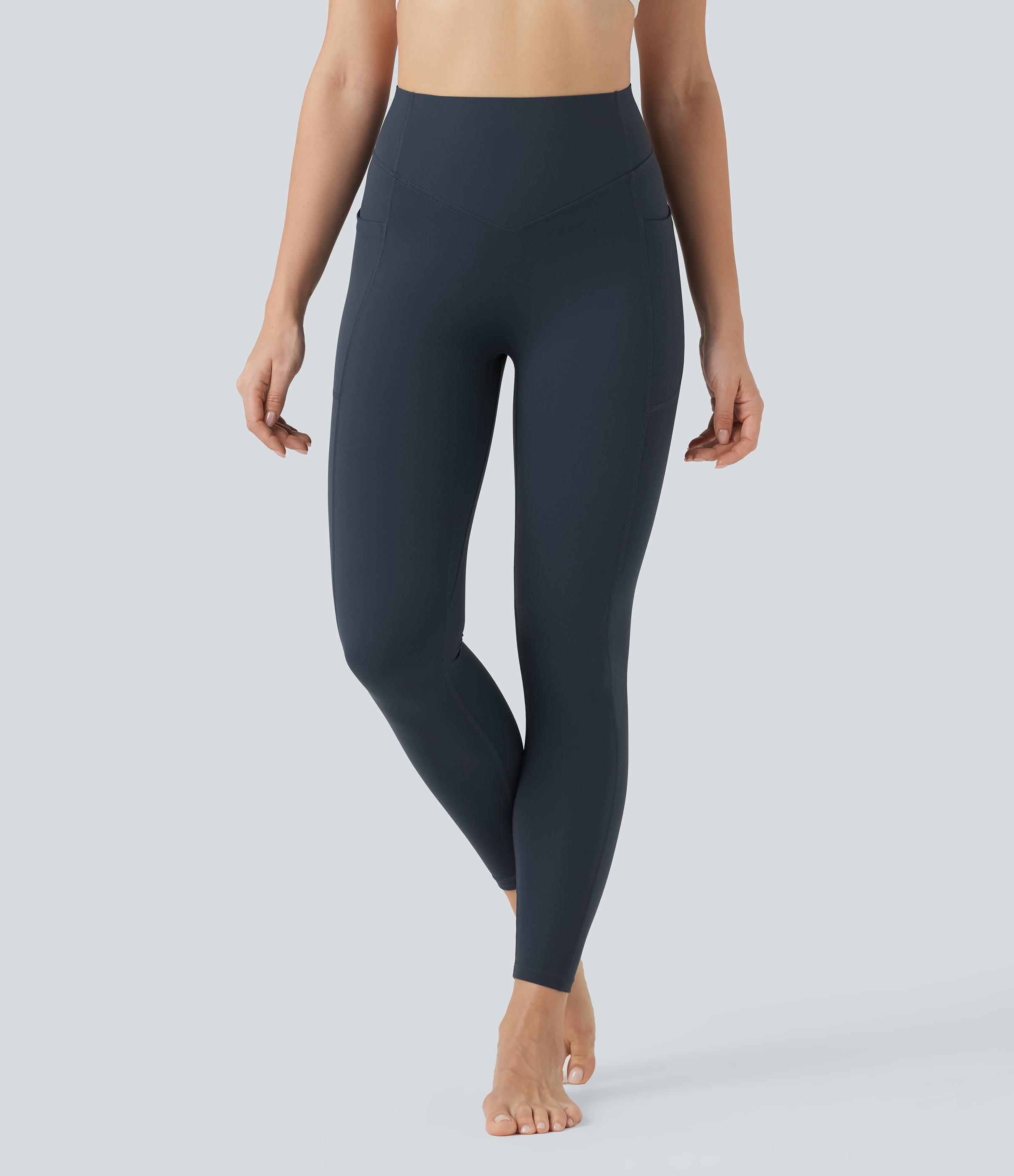 Carbon Short cycliste 7,5 cm de yoga gainant taille haute à blocs de couleurs et séchage rapide SoftlyZero™ / 2