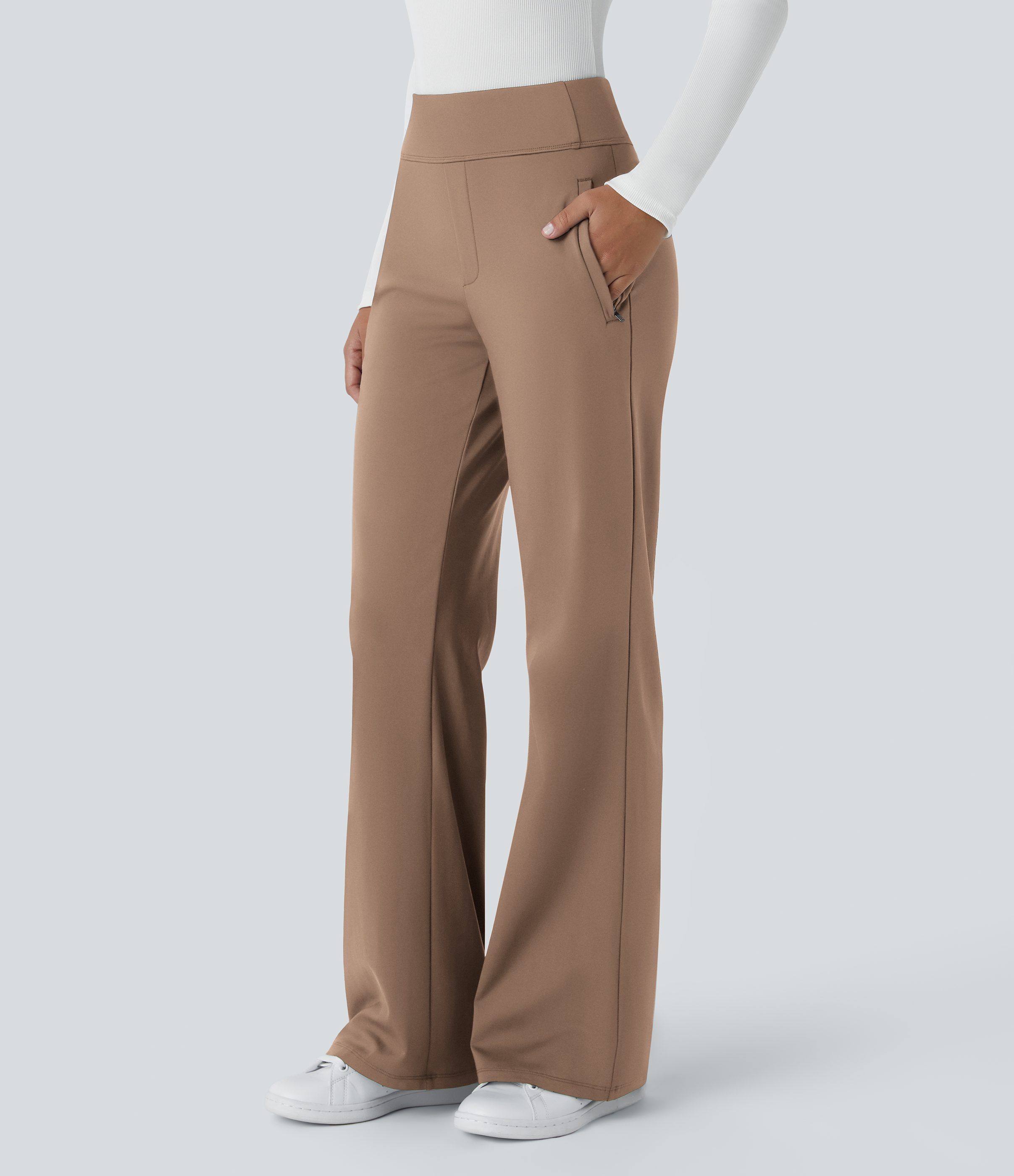 Halara Flex™ DayStretch Mid Rise Side Zipper Pocket Work Flare Pants