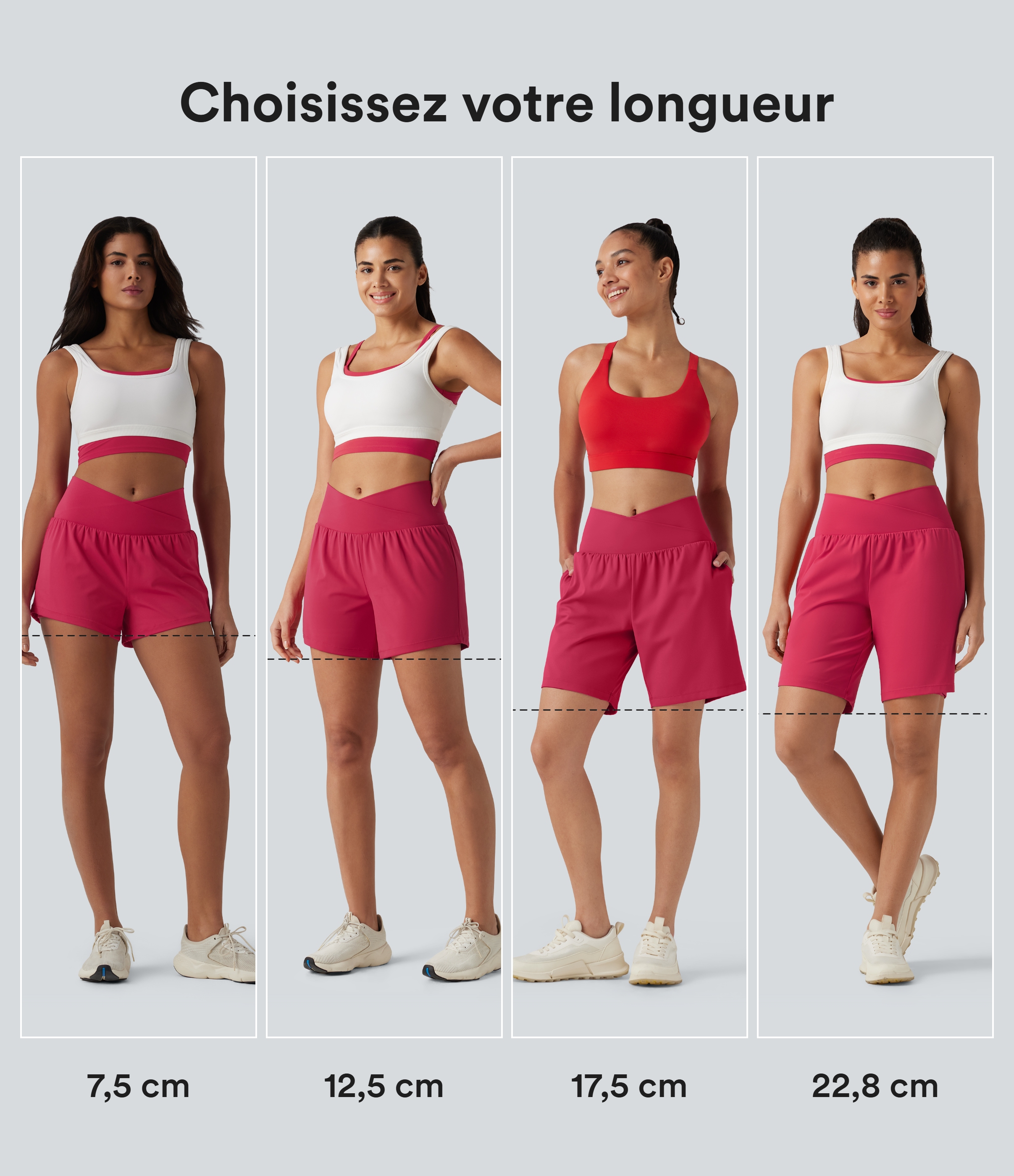 Winterberry Short de yoga 2-en-1 SoftlyZero™ Airy croisé taille haute 7,5 cm effet frais InstantCool avec poches / 2
