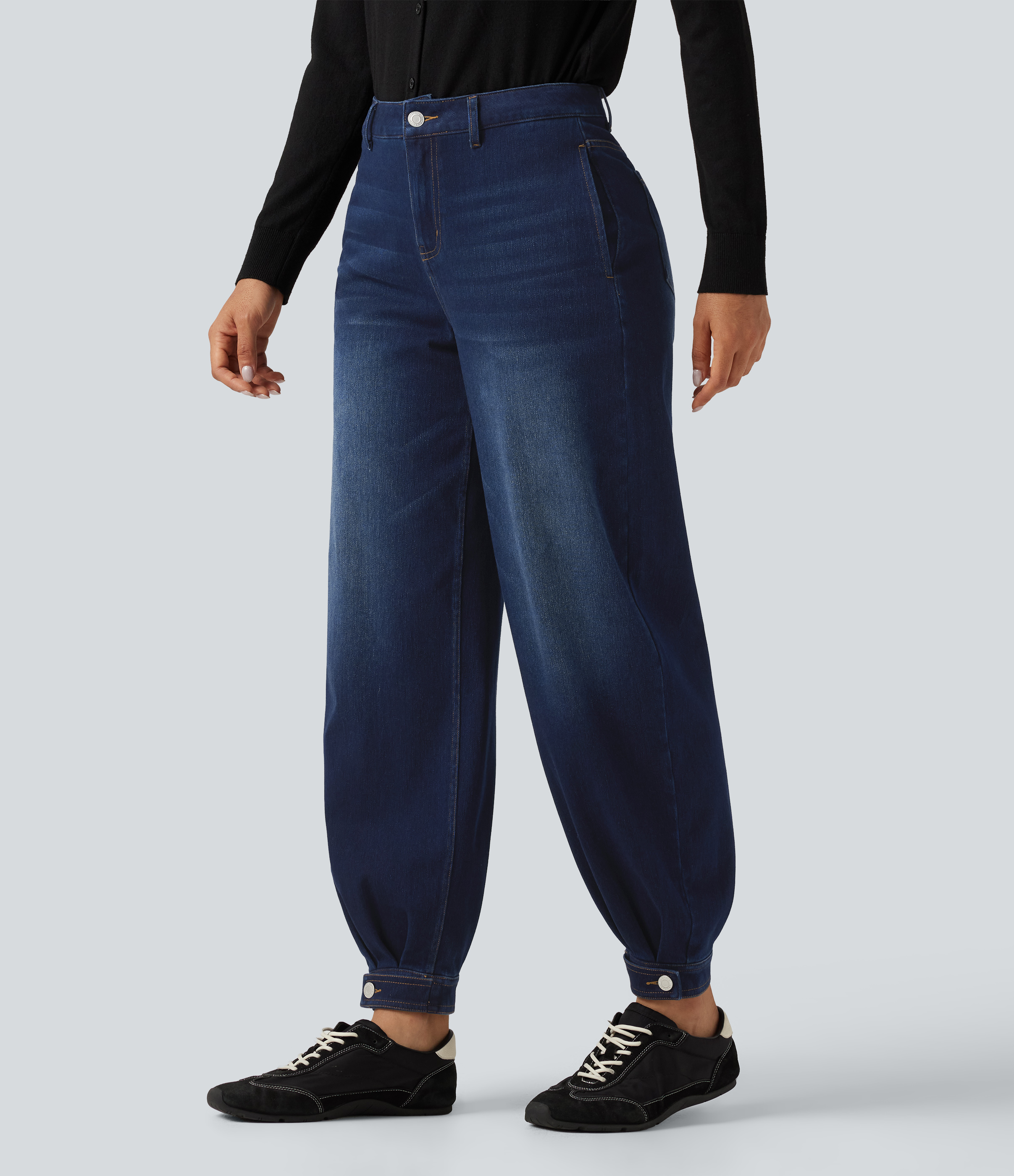 Halara Flex™ Mid Rise Casual Balloon Jeans with Pockets