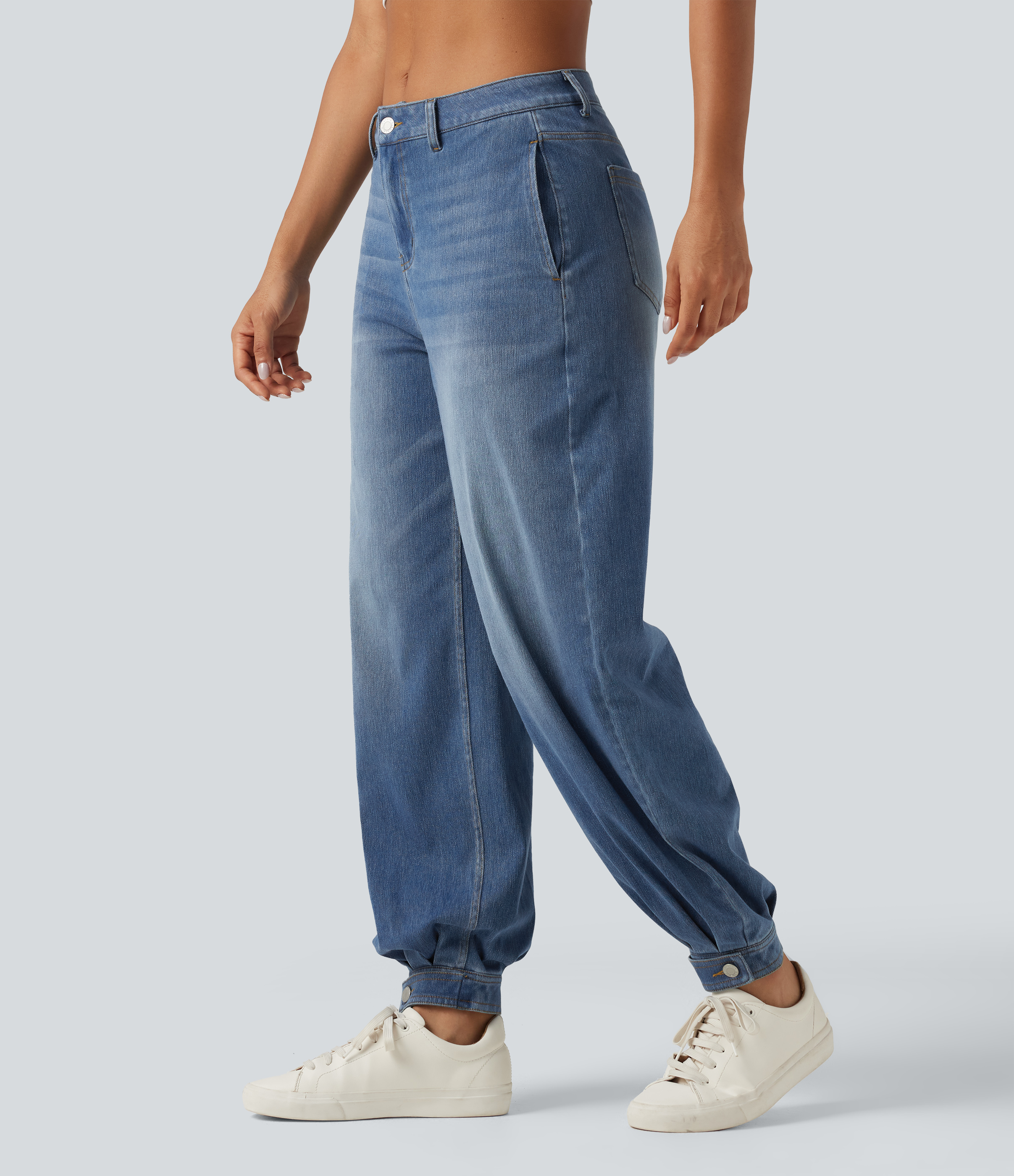 Halara Flex™ Mid Rise Casual Balloon Jeans with Pockets