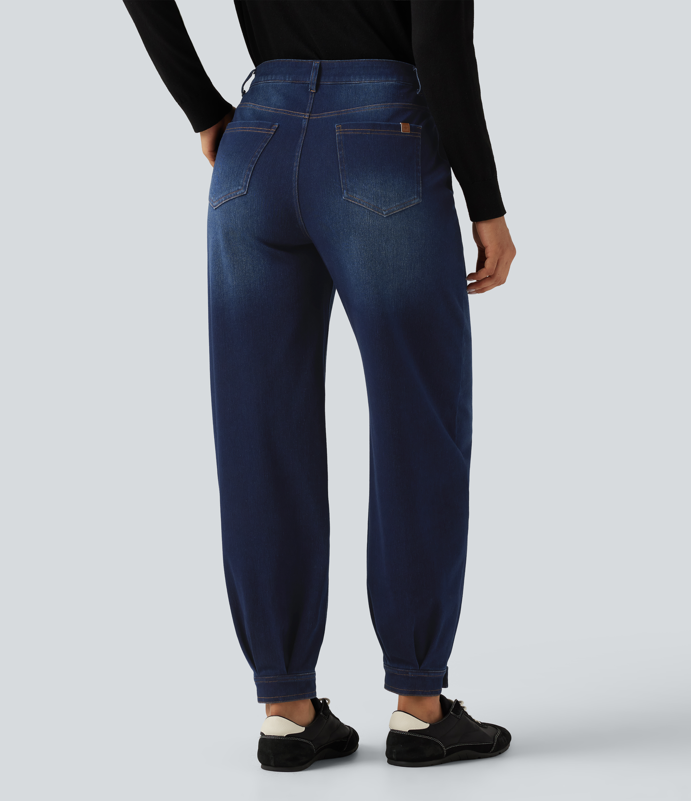 Inkling  Blue Denim Halara Flex™ Mid Rise Casual Balloon Jeans with Pockets / 2