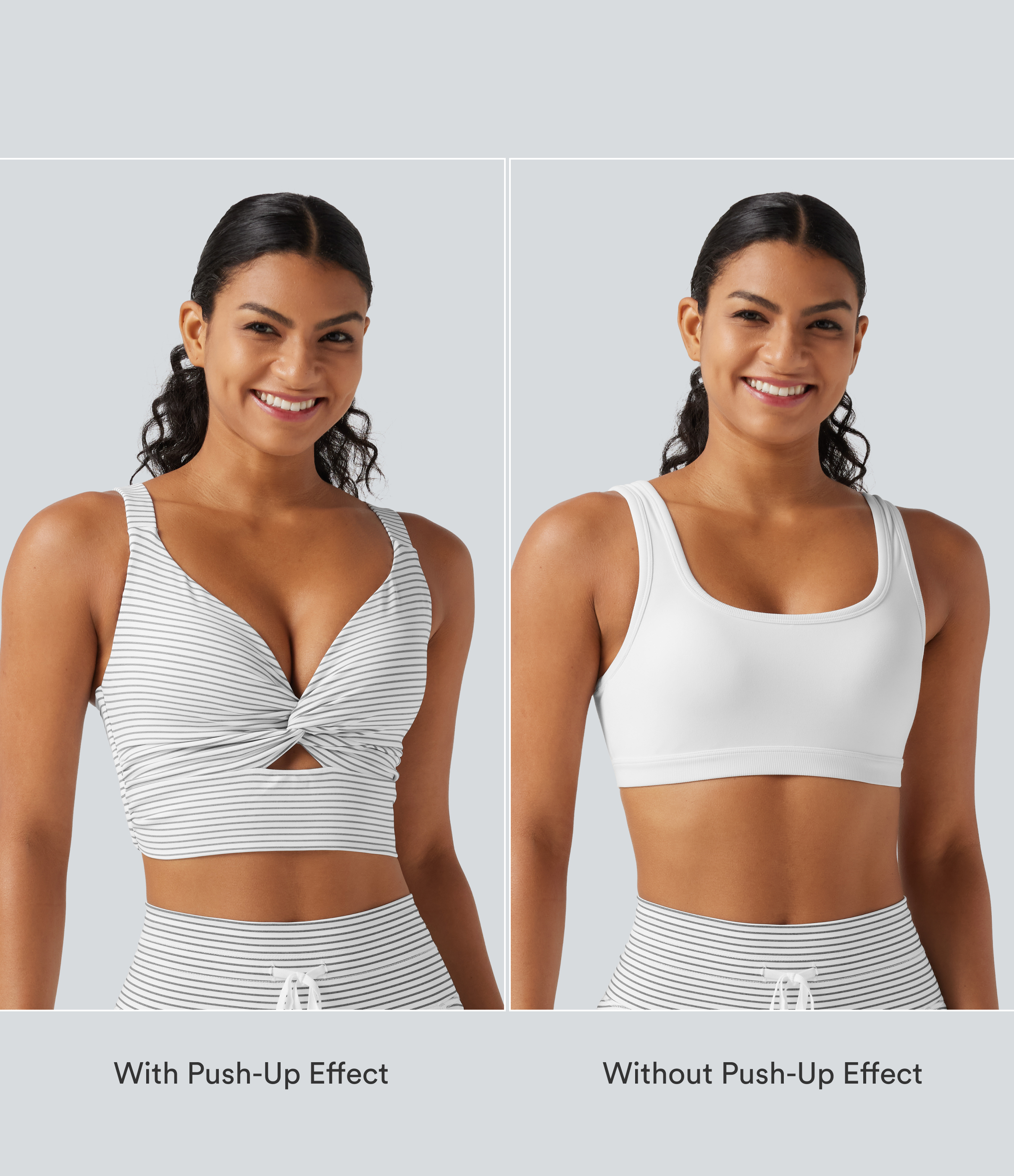 Zebra Ripple Yoga-Sport-BH mit geringem Halt, nicht herausnehmbarem Push-Up-Polster, gestreift / 2