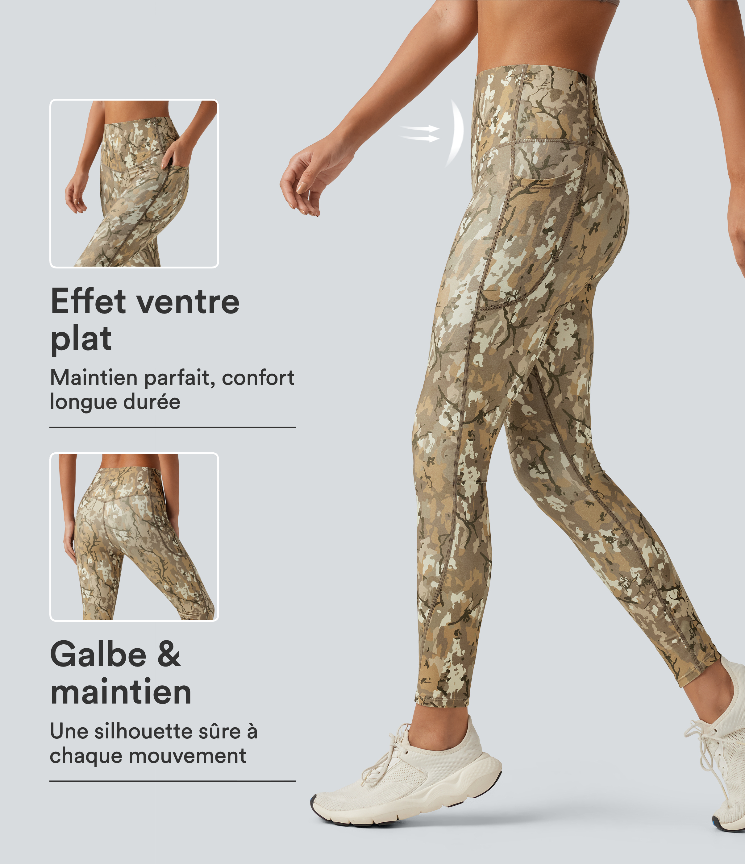 Legging de yoga gainant Halara UltraSculpt™ taille haute imprimé camouflage avec poches