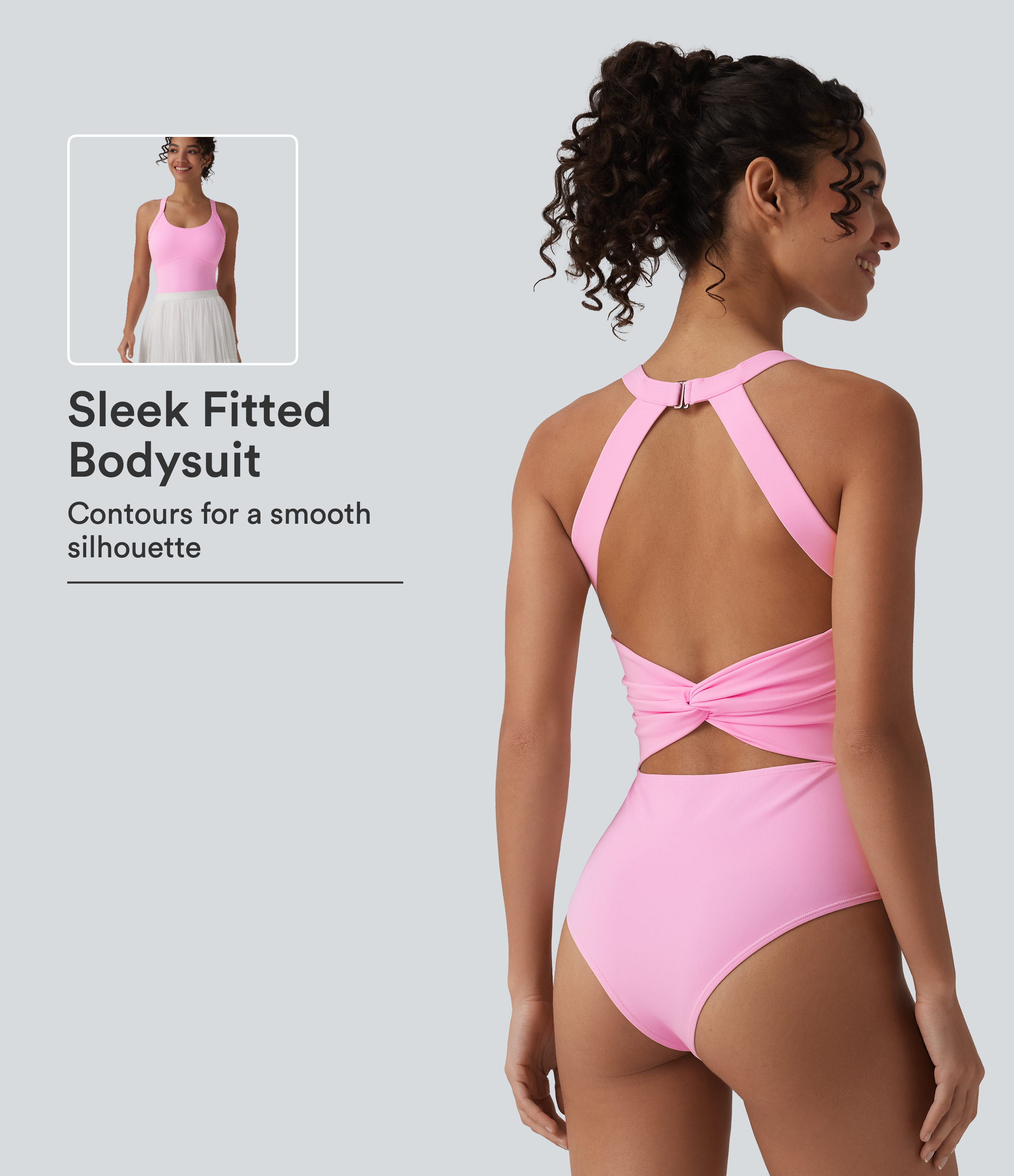 SoftlyZero™ Airy Twisted Backless Adjustable Buckle U-Neck Sleeveless Built-in Bra Cool Touch Casual Bodysuit
