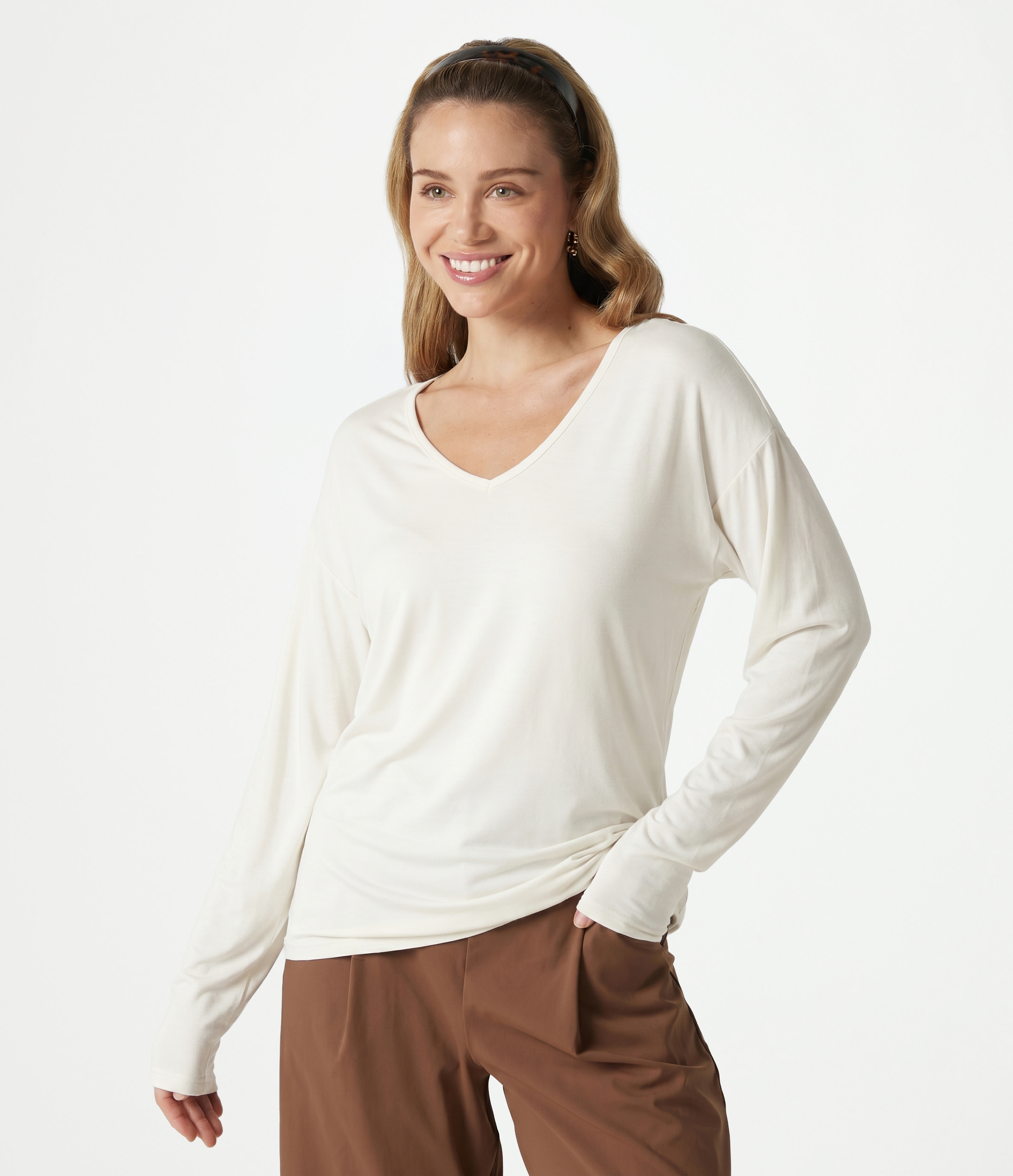 V-neck Long Sleeve Casual Top