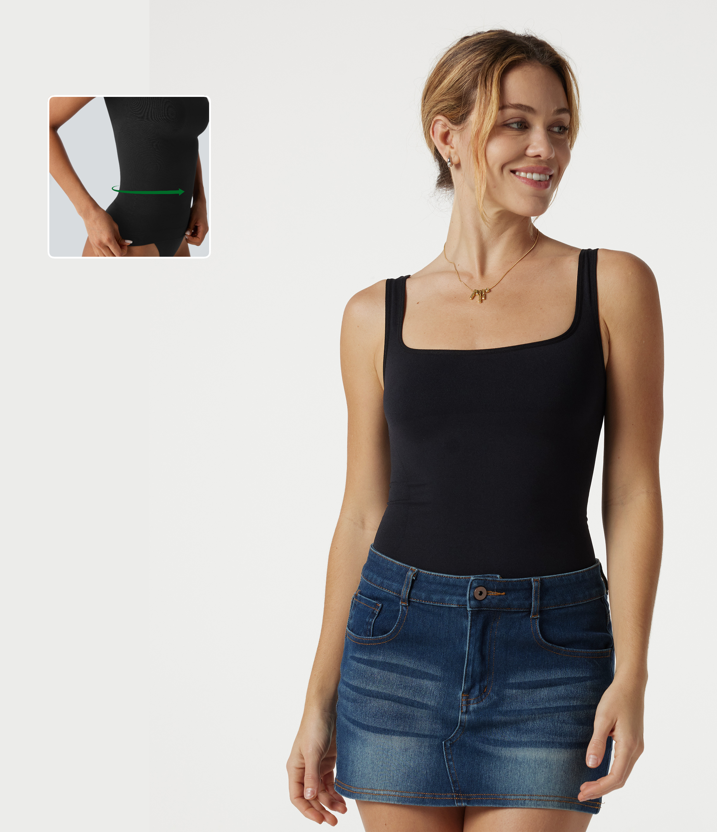 OneForm Seamless Flow Square Neck Lounge Shapewear Tank Top
