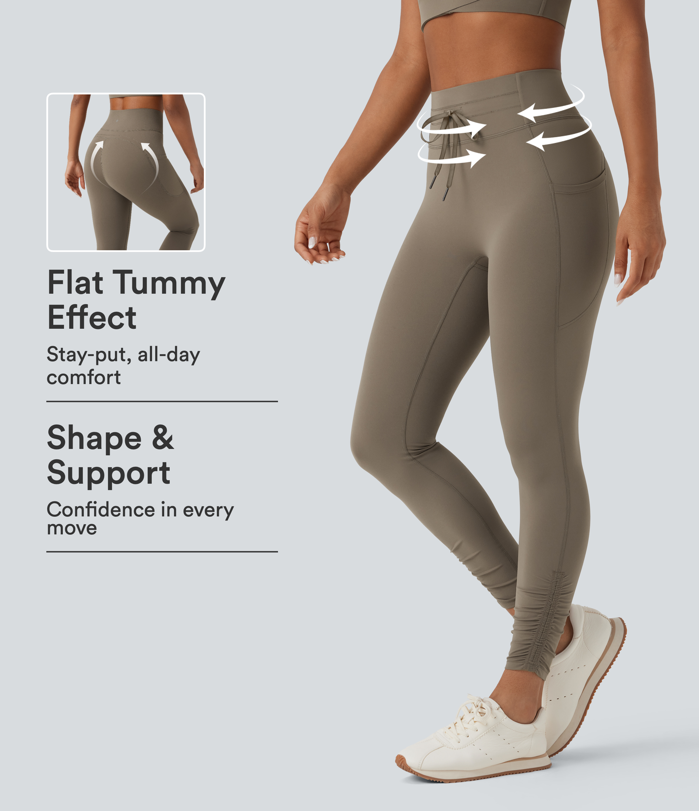 Halara UltraSculpt™ High Waisted Drawstring Tummy Control Yoga Leggings with Pockets