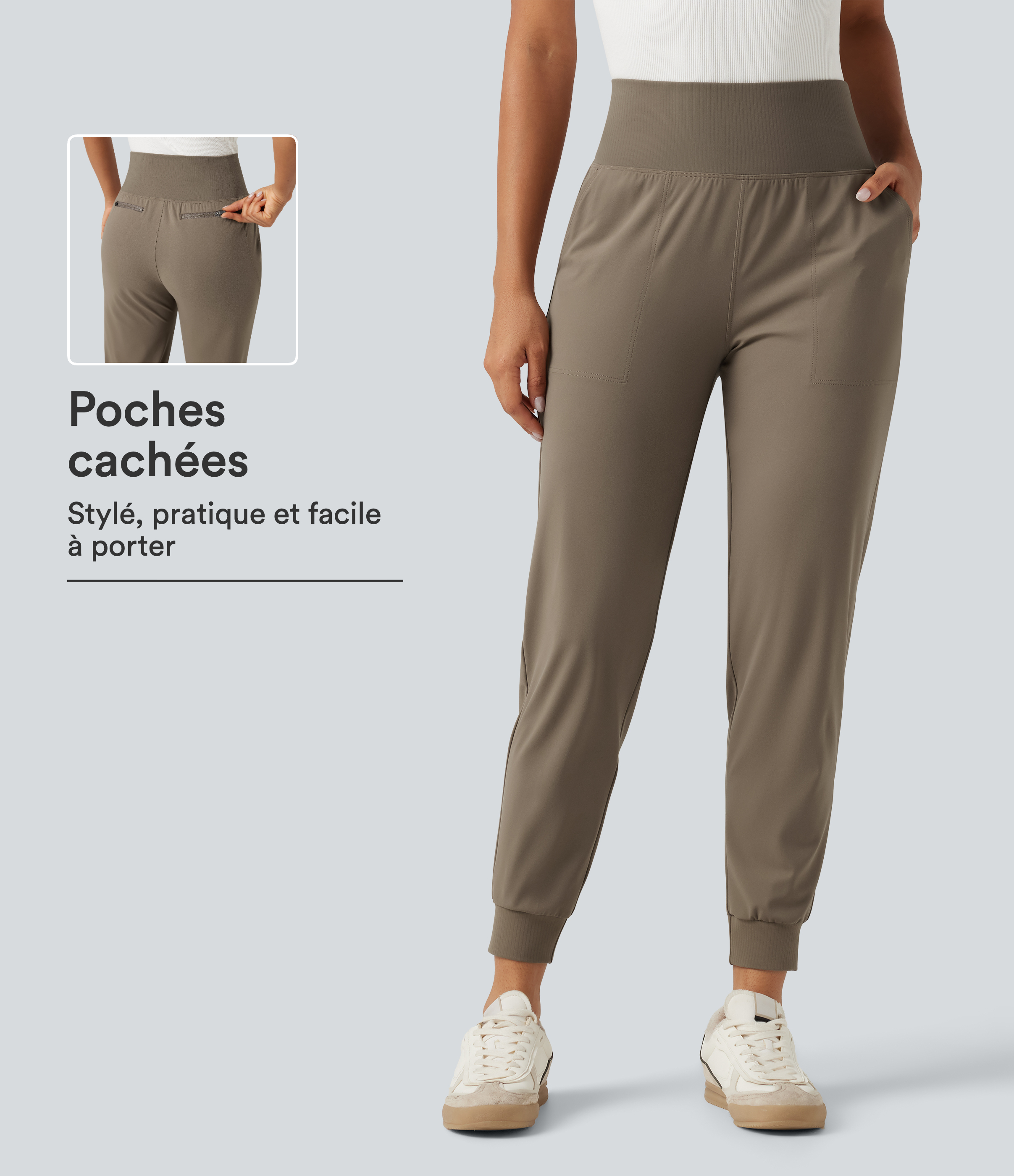 Jogging fuselé Halara UltraSculpt™ taille haute esprit bureau avec poches