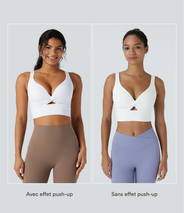 Blanc Brassière de sport yoga Halara UltraSculpt™ push-up coques moulées maintien léger / 2