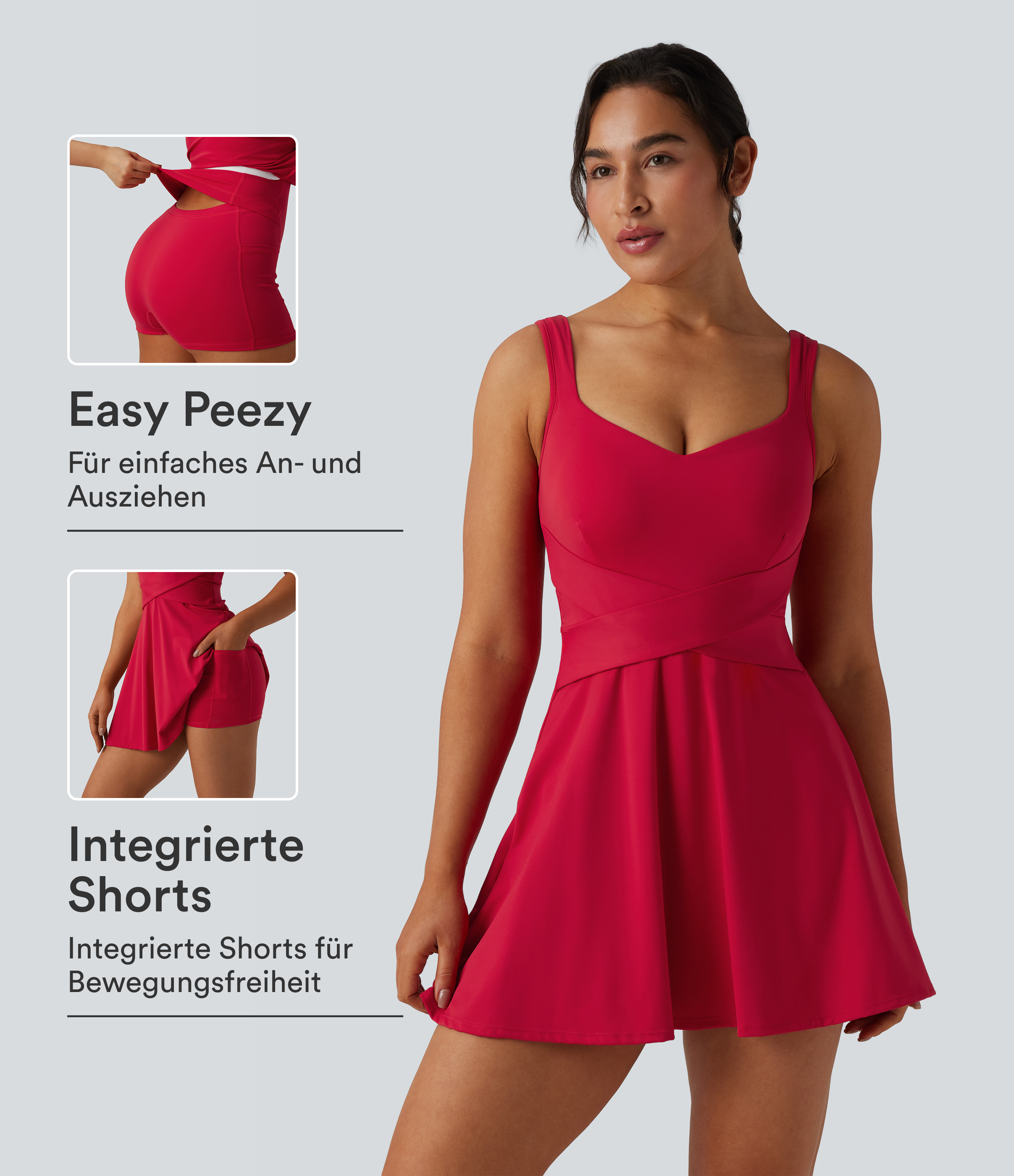 SoftlyZero™ Airy - 2-in-1 Tennis-Minikleid mit Seitentaschen und Cool-Touch - Easy Peezy Edition, UPF50+