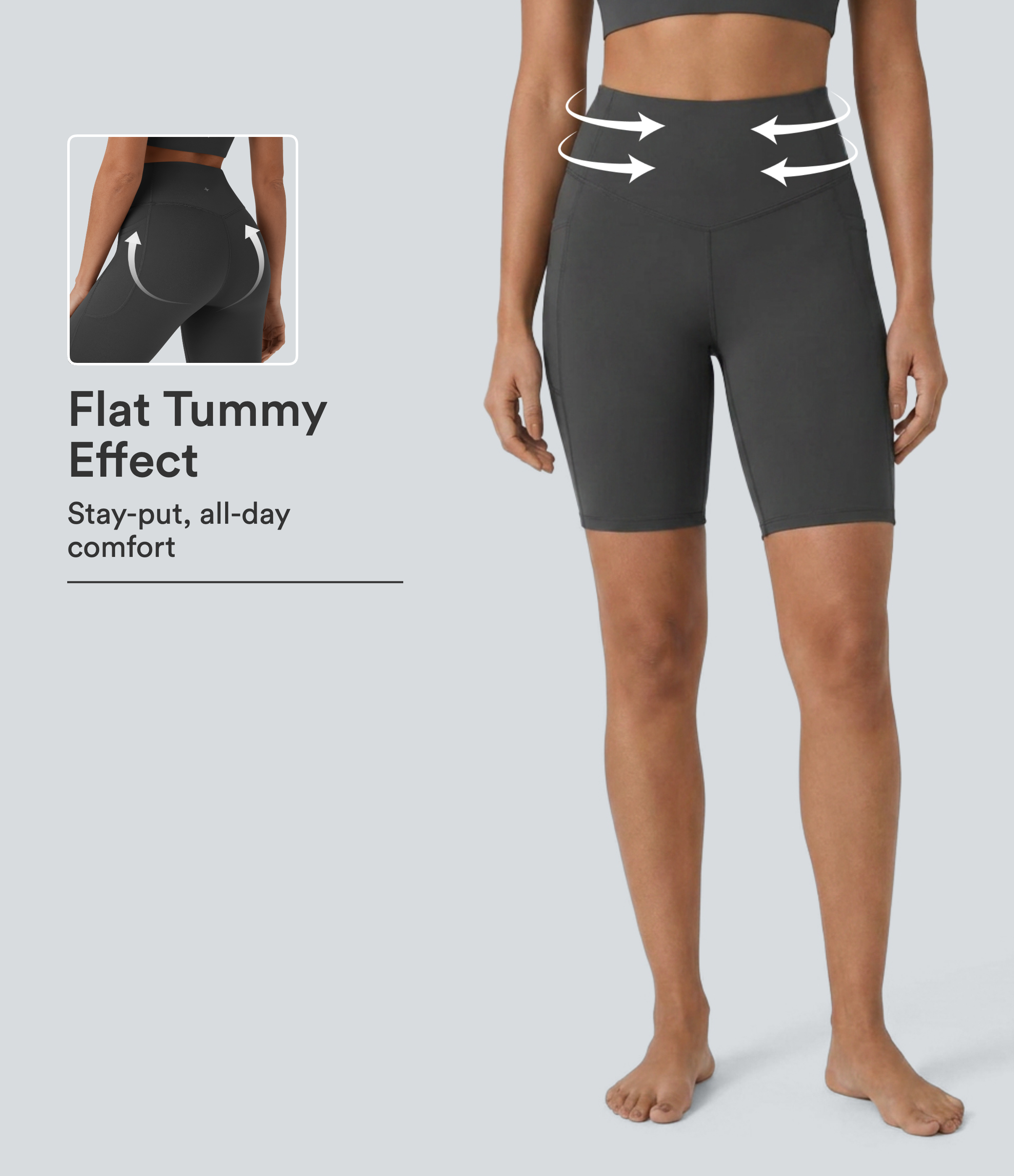 Halara UltraSculpt™ High Waisted Tummy Control Pocket Shaping Training Biker Shorts 9''