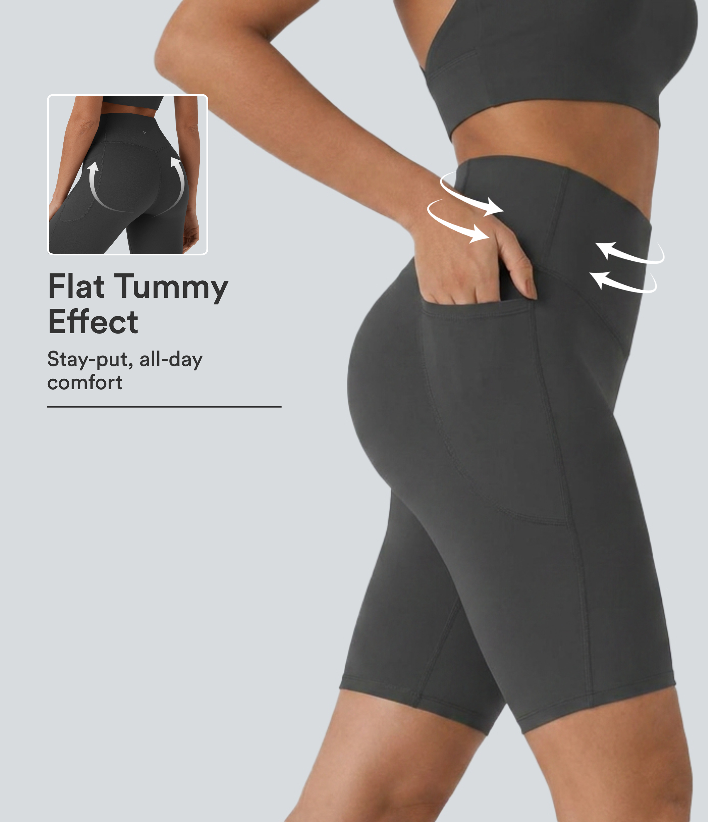 Halara UltraSculpt™ High Waisted Tummy Control Pocket Shaping Training Biker Shorts 9''