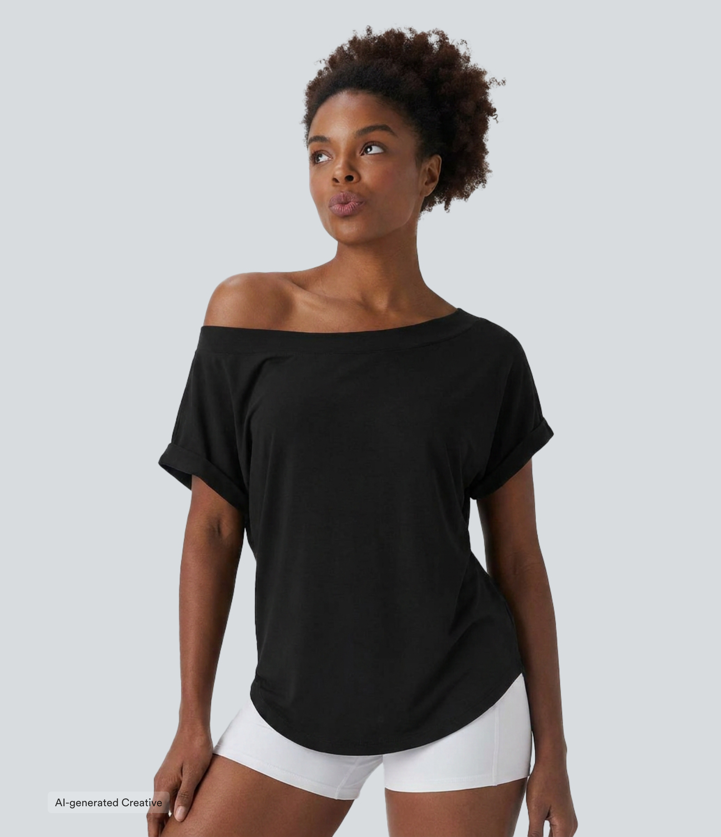 One Shoulder Short Sleeve Curved Hem High Low Quick Dry Yoga Sports Top
