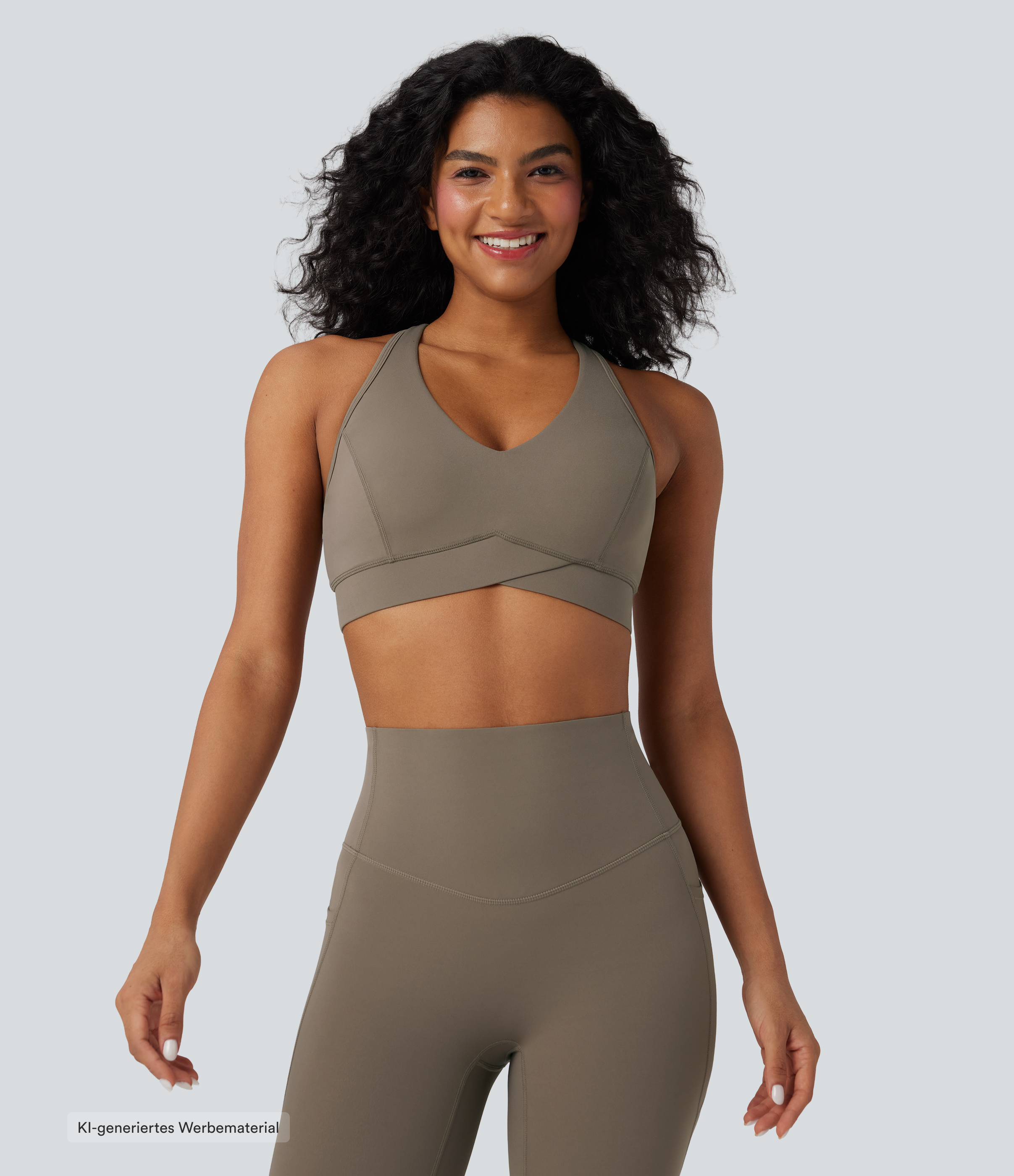 Halara UltraSculpt™ Sujetador Deportivo de Entrenamiento con Soporte Medio, Cuello en V y Espalda Cruzada