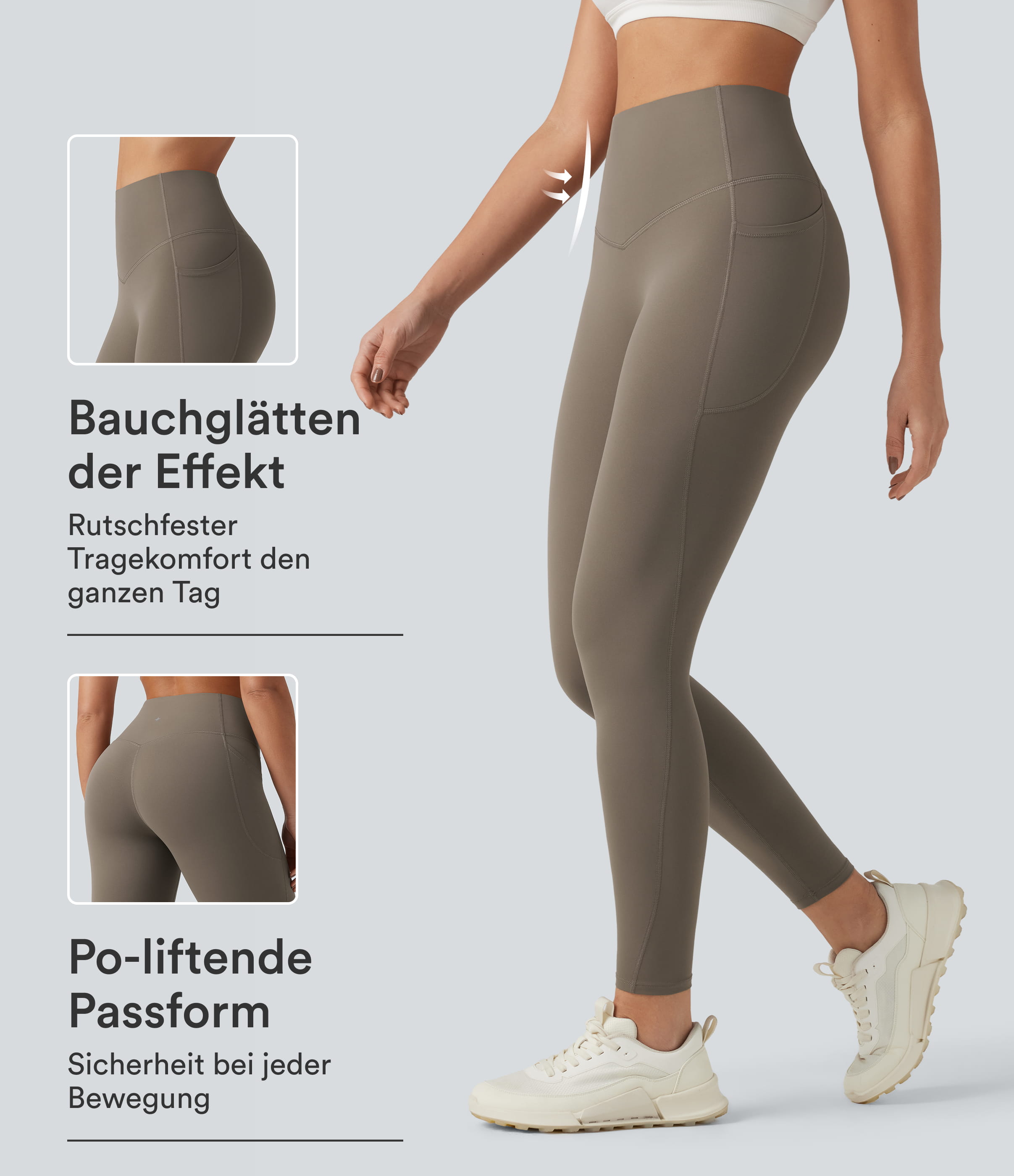 Halara UltraSculpt™ - Formende Workout-Leggings mit hohem Bund, Seitentaschen und Bauchkontrolle