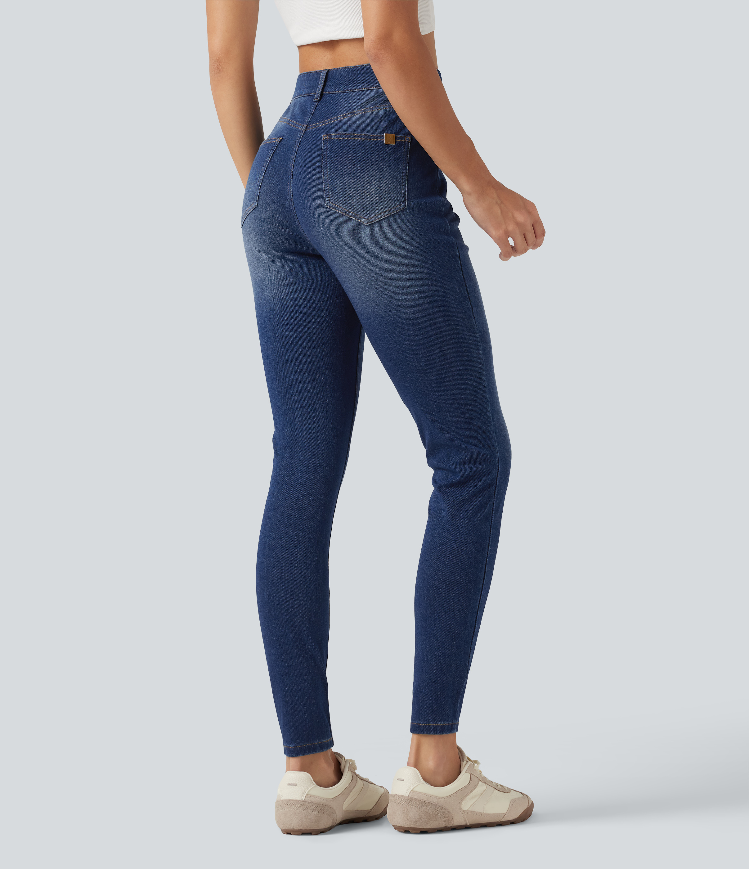 Estate Blue Denim Jean skinny Halara Flex™ taille haute avec poches / 2
