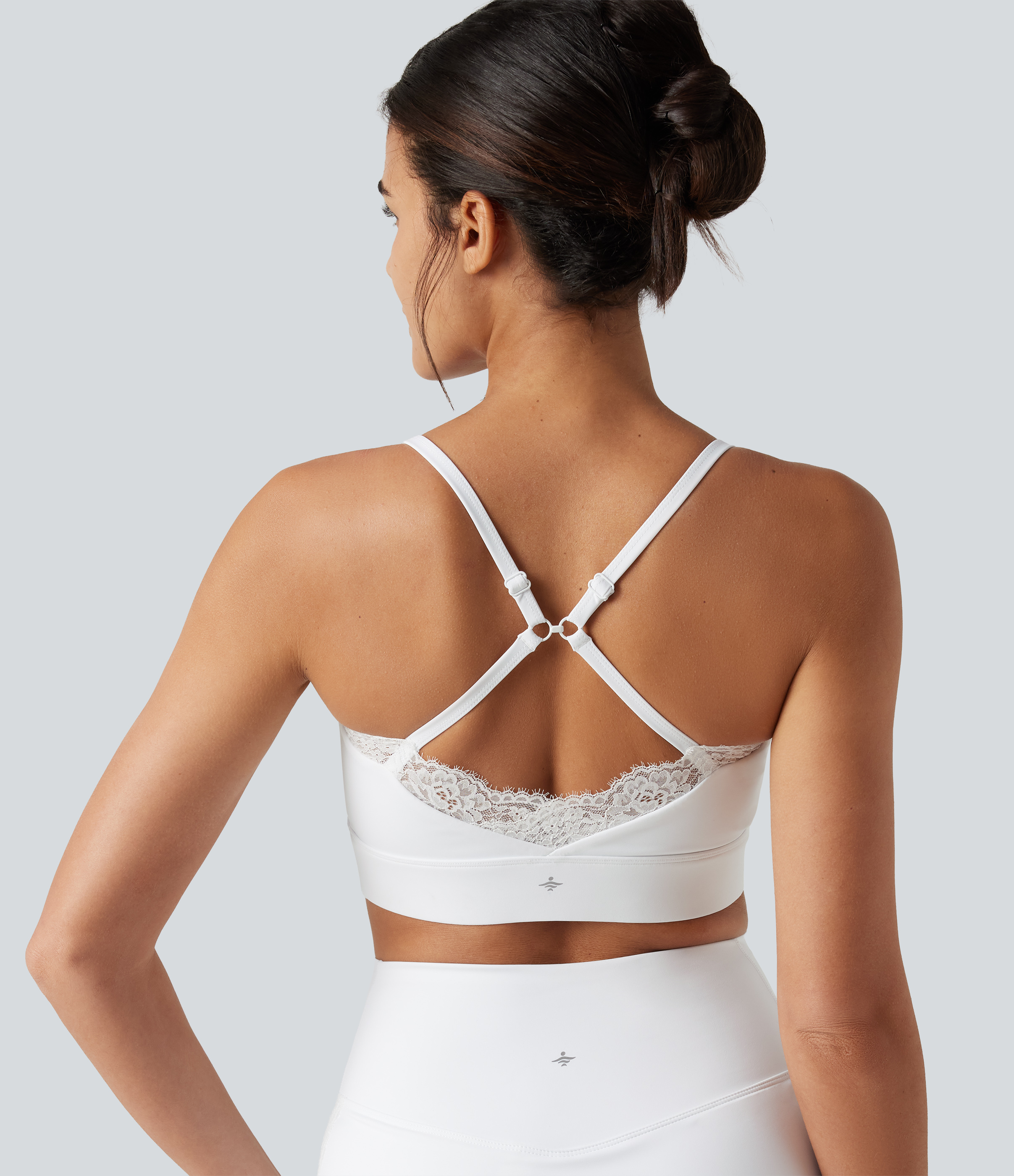 SoftlyZero™ Airy Light Support Sweetheart Neck Contrast Lace Built-in Bra InstantCool Workout Sports Bra-UPF50+