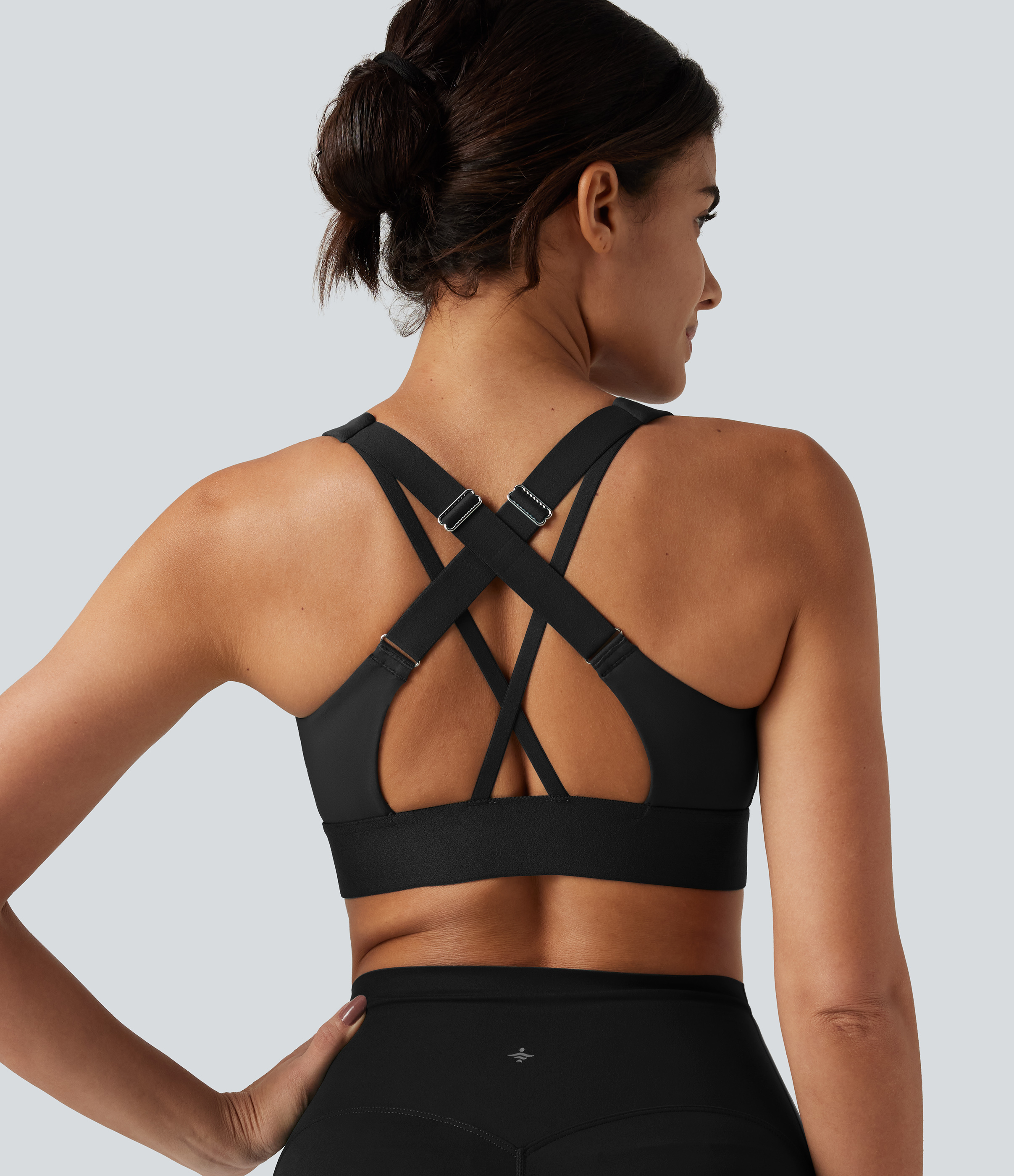 Halara SpeedWave™ Medium Support Non-Removable Pad Zip Quick Dry Running Sports Bra  - Black - XL push up bra strapless bra backless bra