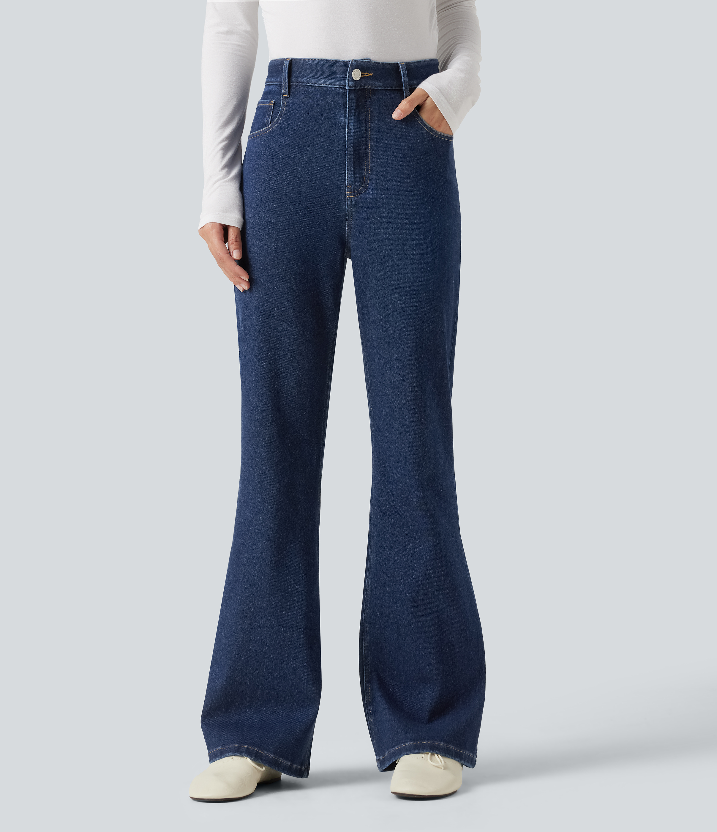 Halara Flex™ High Waisted Flare Casual Jeans with Pockets
