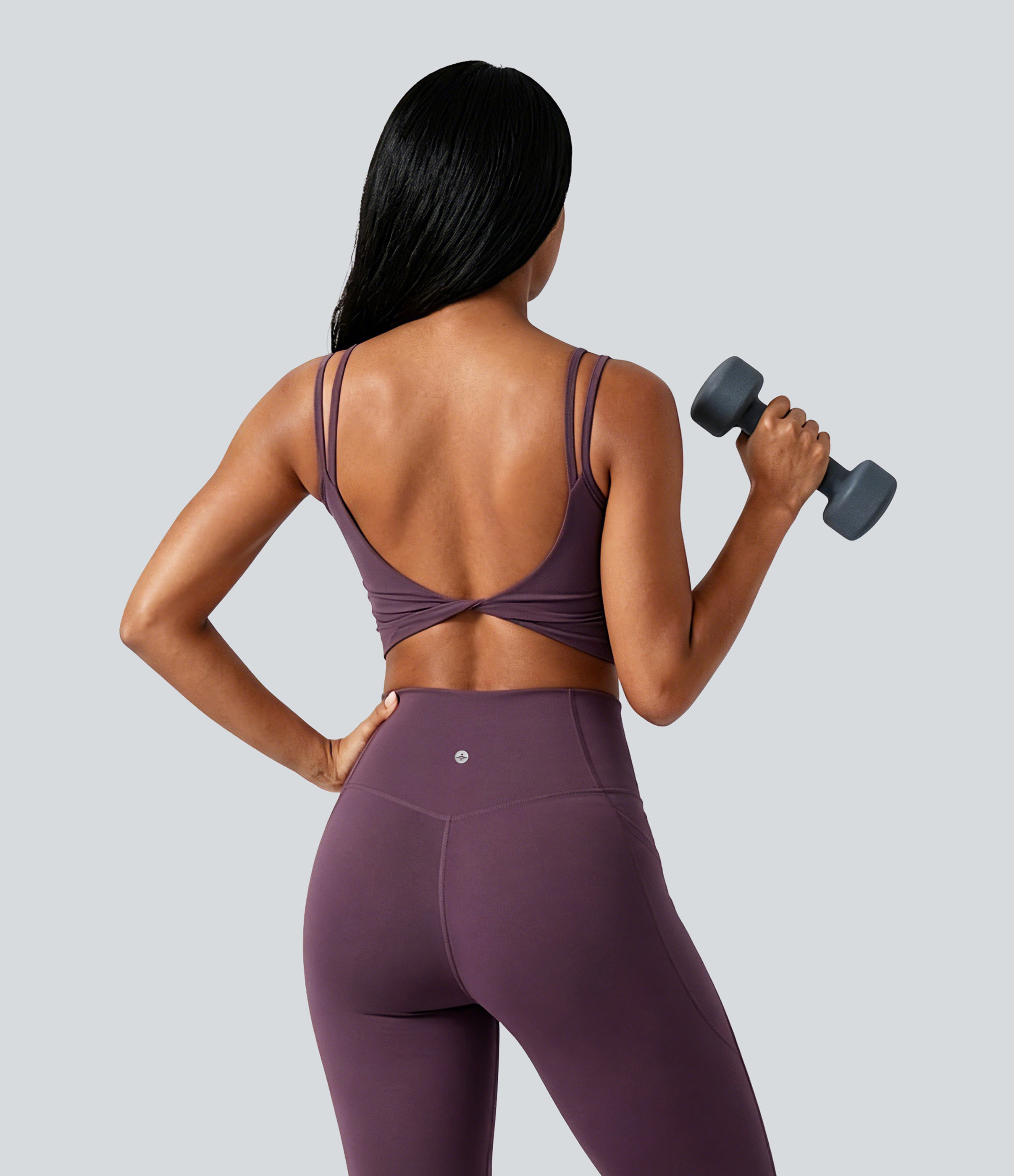 Halara UltraSculpt™ Double Straps Twisted Backless Cropped Yoga Tank Top