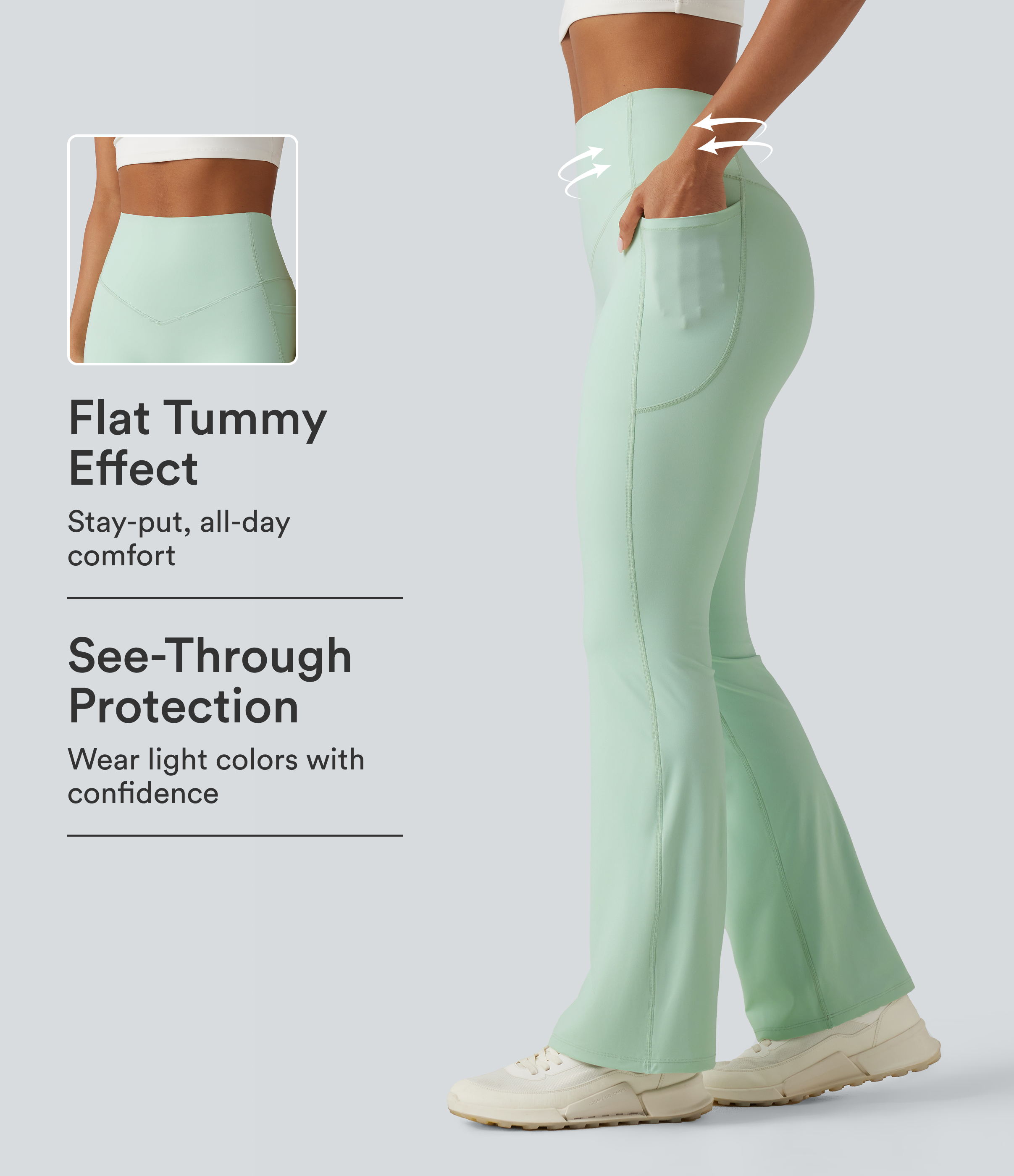 Halara UltraSculpt™ High Waisted Tummy Control Shaping Yoga Bootcut Leggings with Pockets