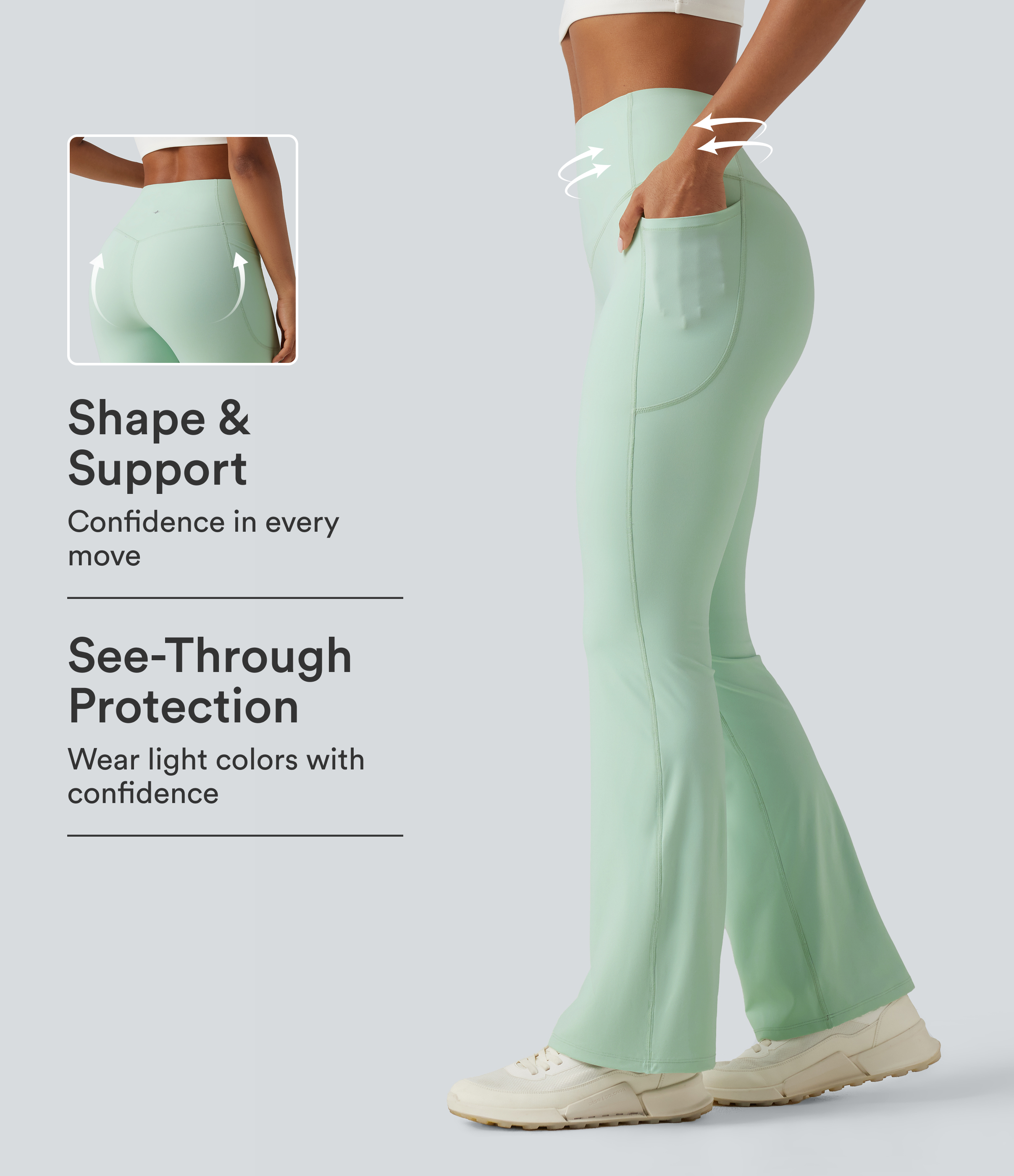 Halara UltraSculpt™ High Waisted Tummy Control Shaping Yoga Bootcut Leggings with Pockets