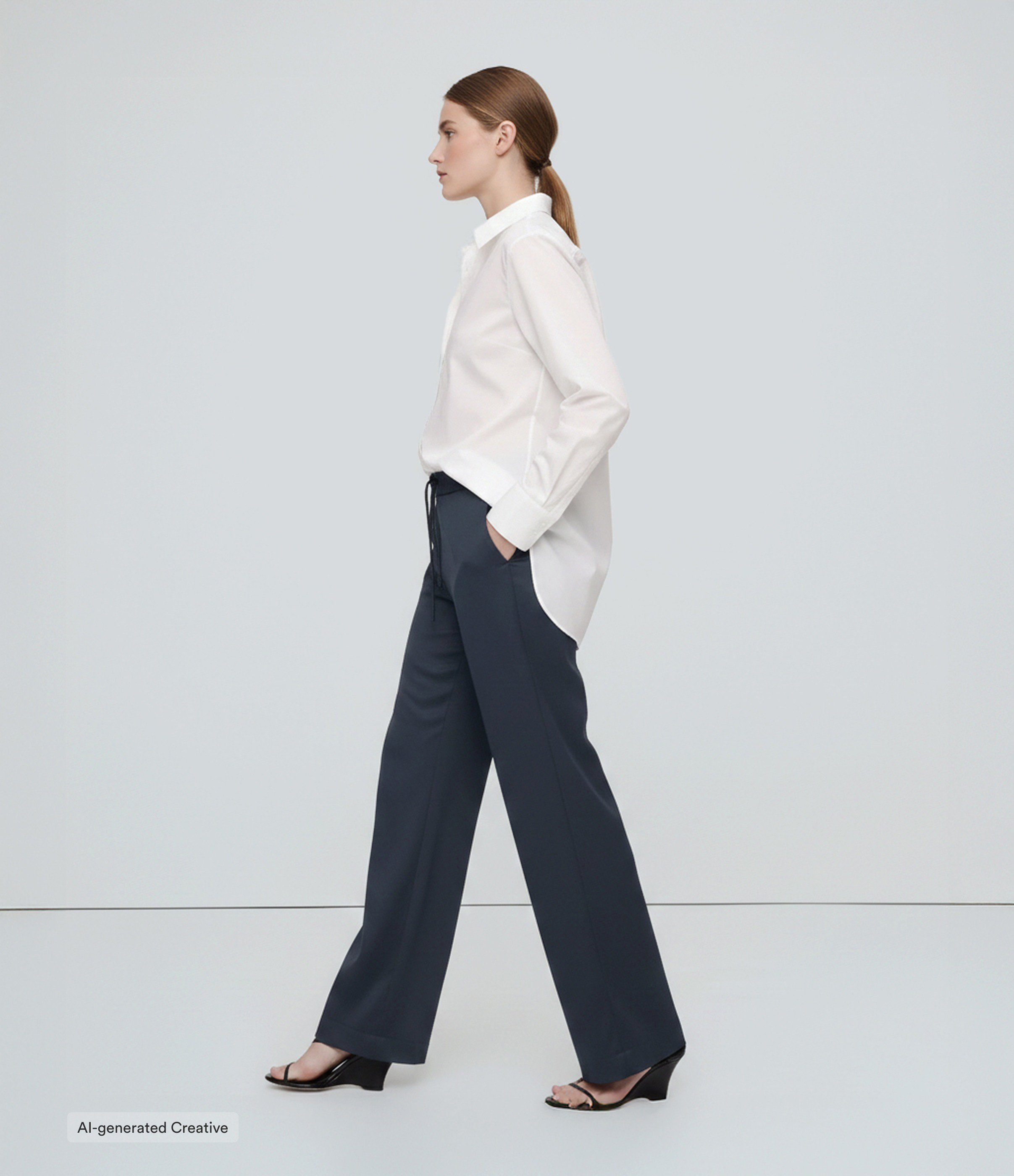 Midnight Blue Halara Flex™ DayStretch Hose mit mittlerer Bundhöhe, seitlicher Reißverschlusstasche und Work‑Flare‑Schnitt / 2