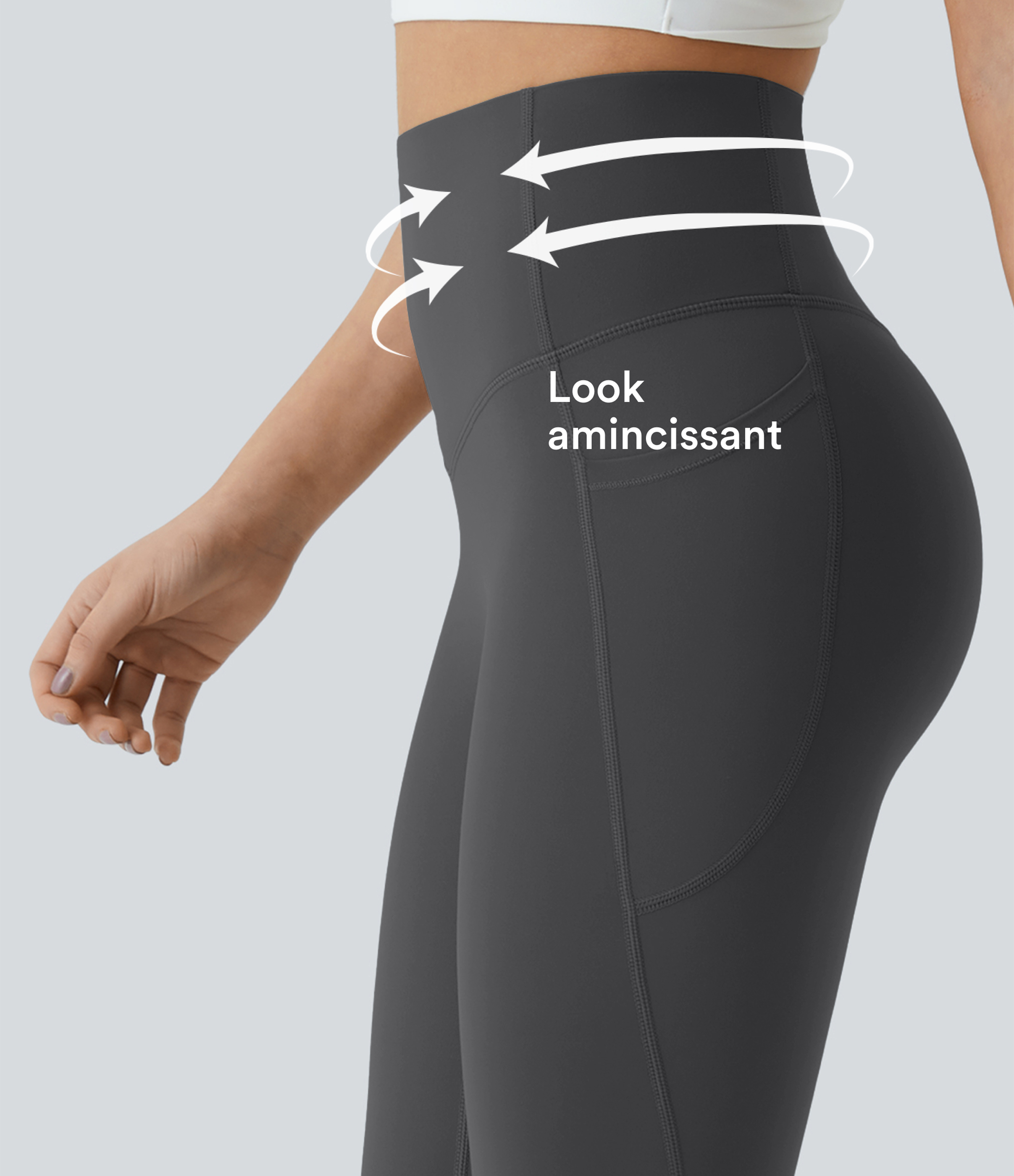 Volcanic Ash Legging d'entraînement gainant galbant taille haute avec poches Halara UltraSculpt™ / 2