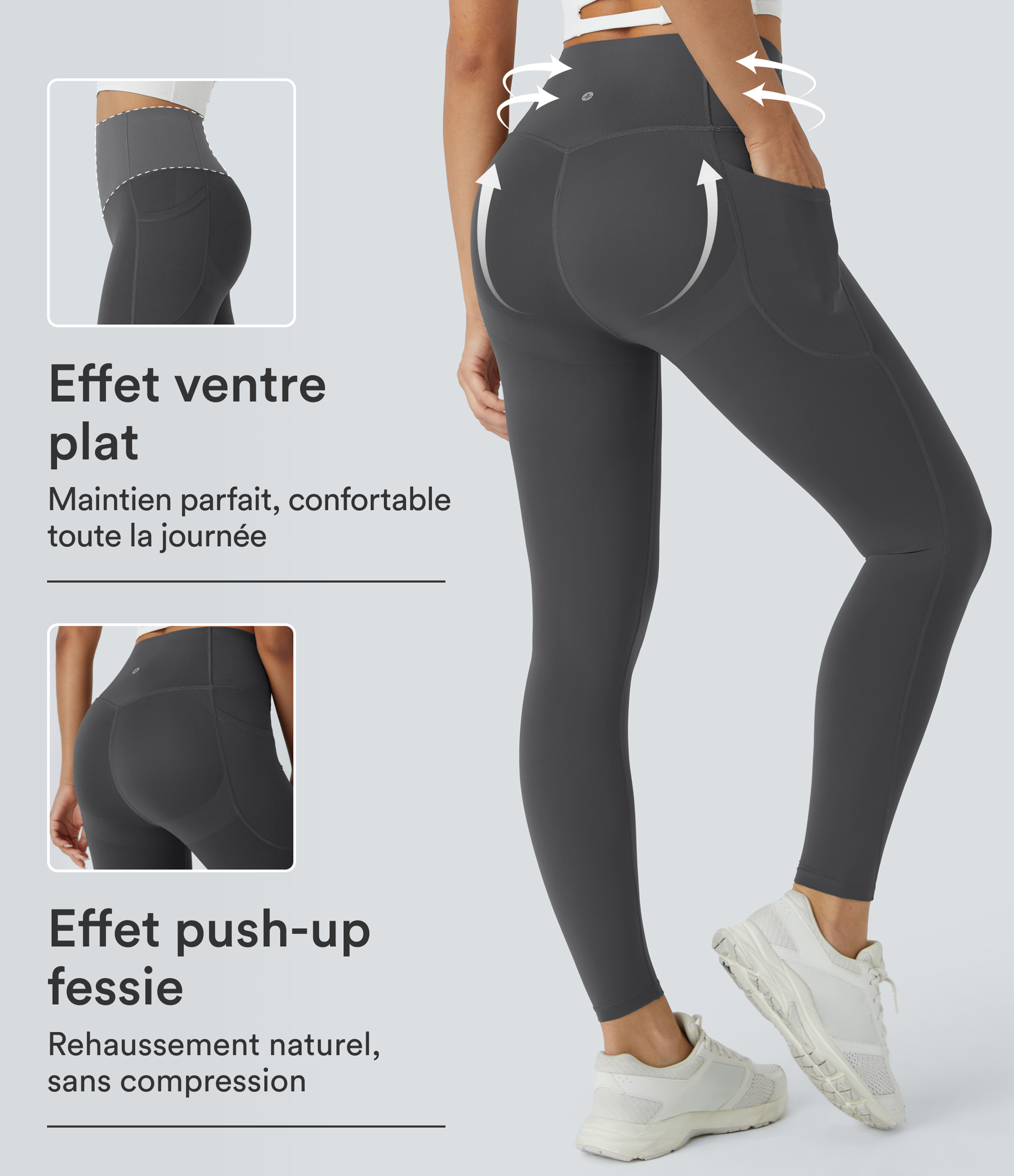 Legging d'entraînement gainant galbant taille haute avec poches Halara UltraSculpt™