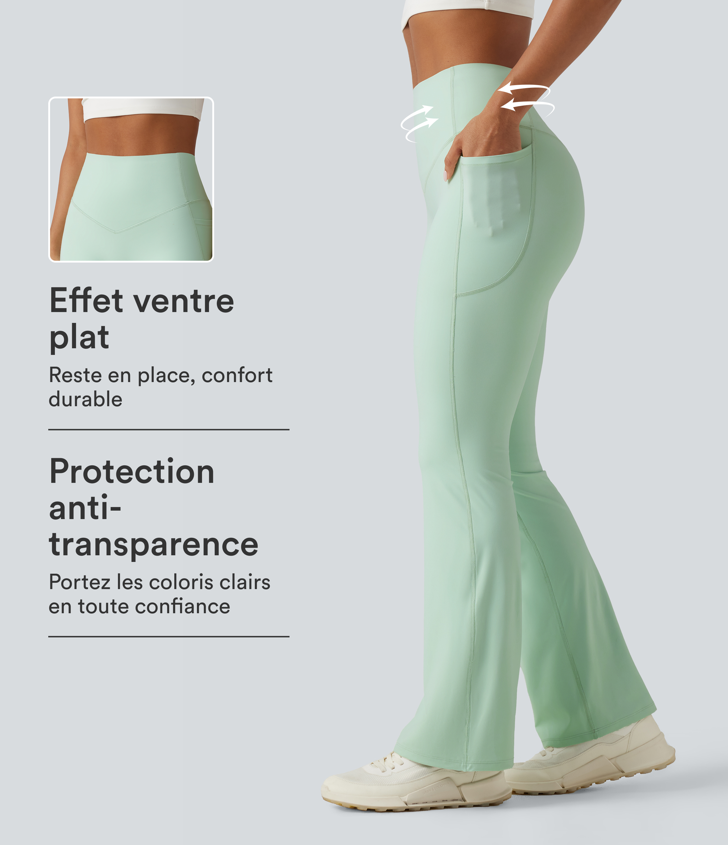 Legging yoga bootcut Halara UltraSculpt™ taille haute gainant avec poches