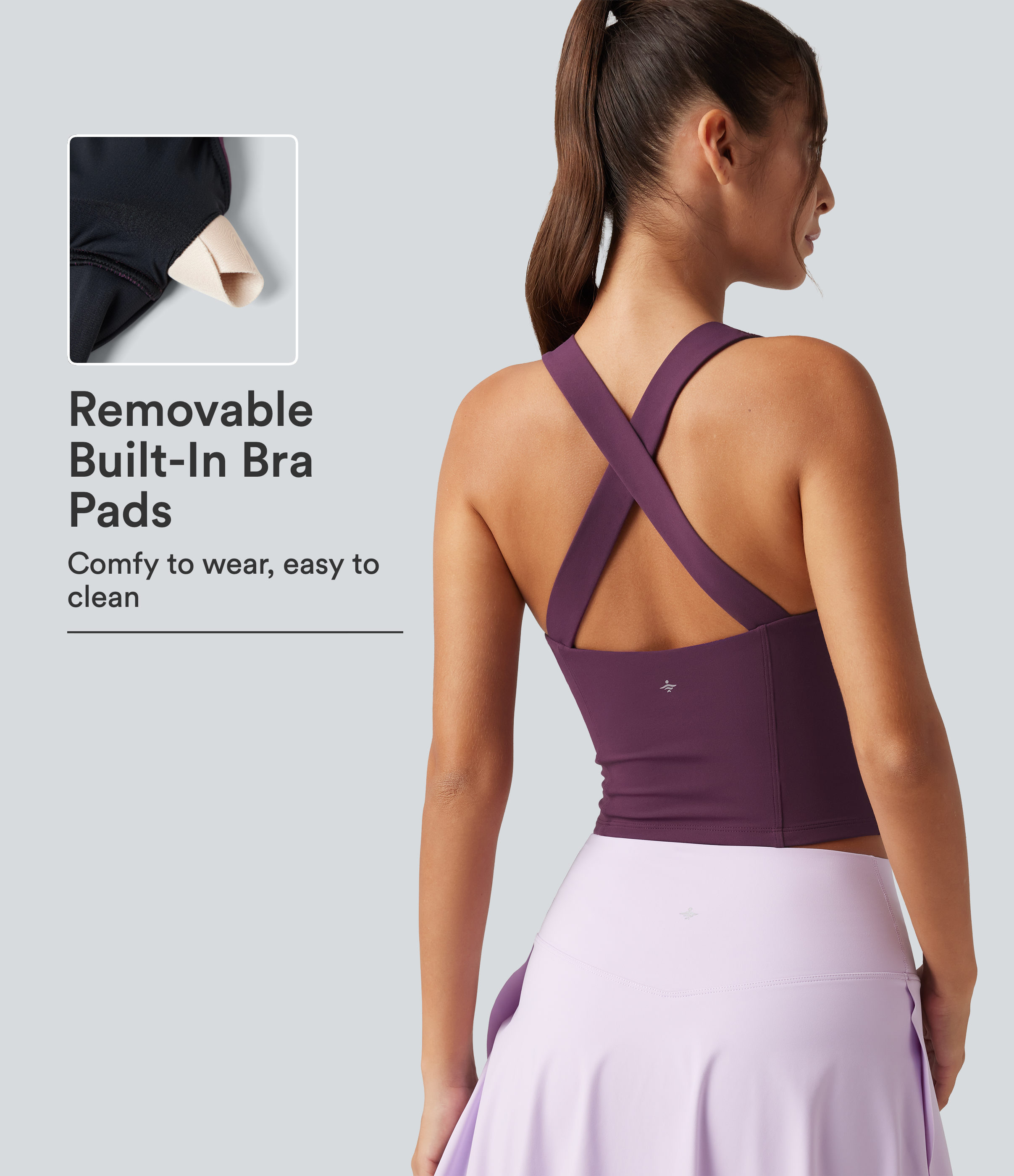SoftlyZero™ V Neck Built-in-Bra Yoga Tank Top-UPF50+