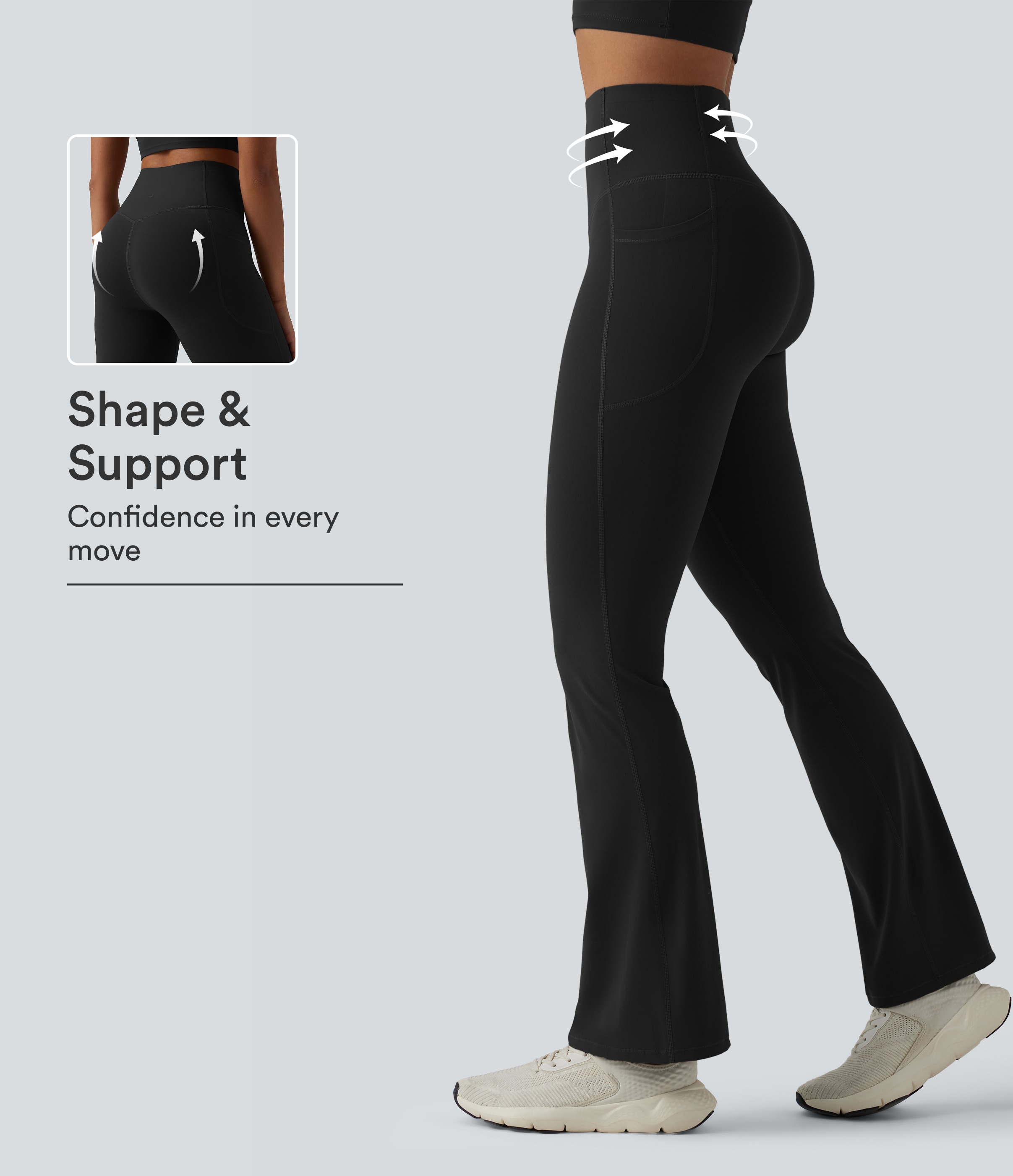 Halara UltraSculpt™ High Waisted Butt Lifting Tummy Control Bootcut Yoga Leggings with Pockets