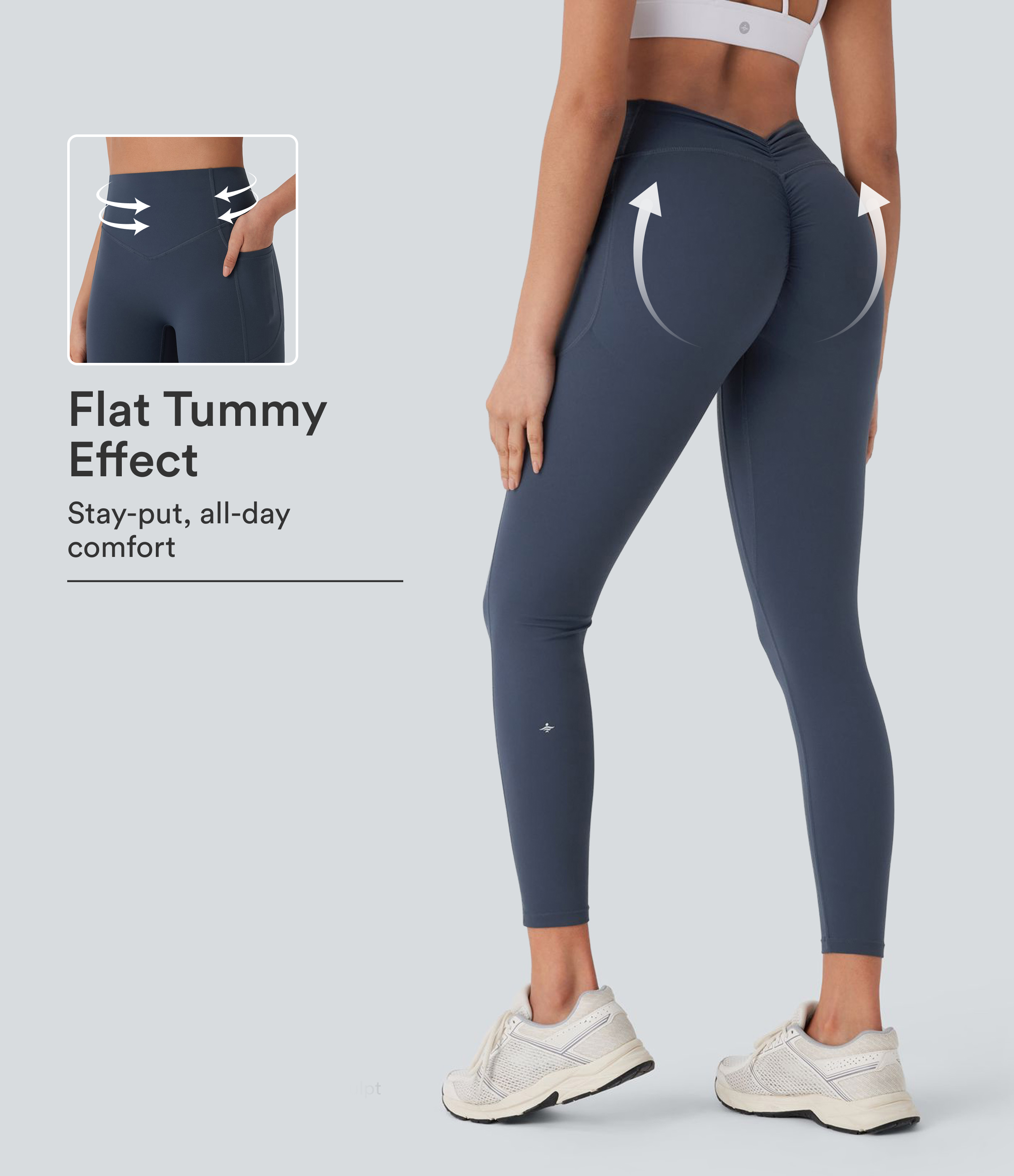 Halara UltraSculpt™ High Waisted Tummy Control Butt Lifting Ruched Pocket Shaping Yoga Leggings