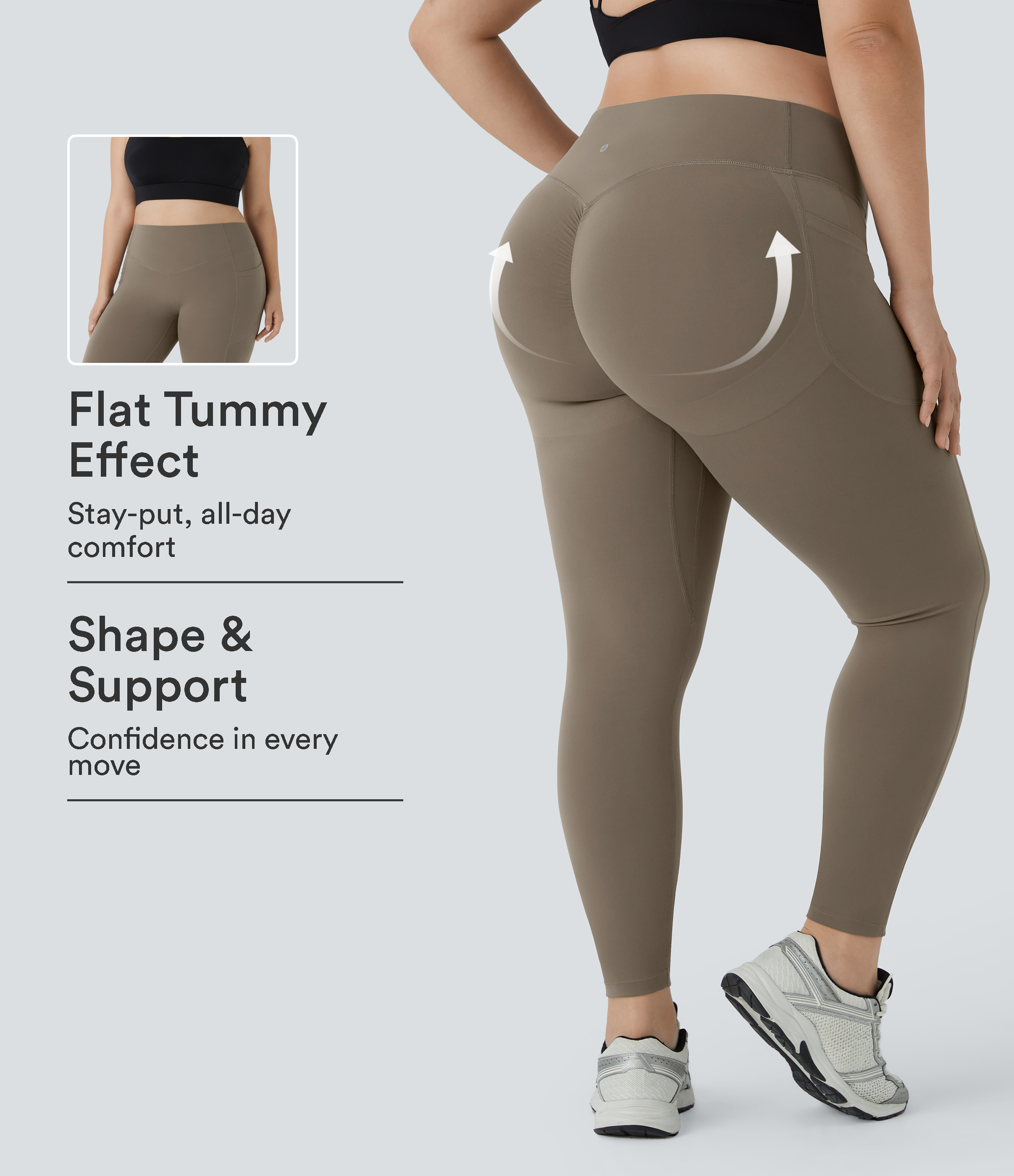 Halara UltraSculpt™ High Waisted Scrunch Butt Lifting Tummy Control Pocket Shaping Training Plus Size Leggings
