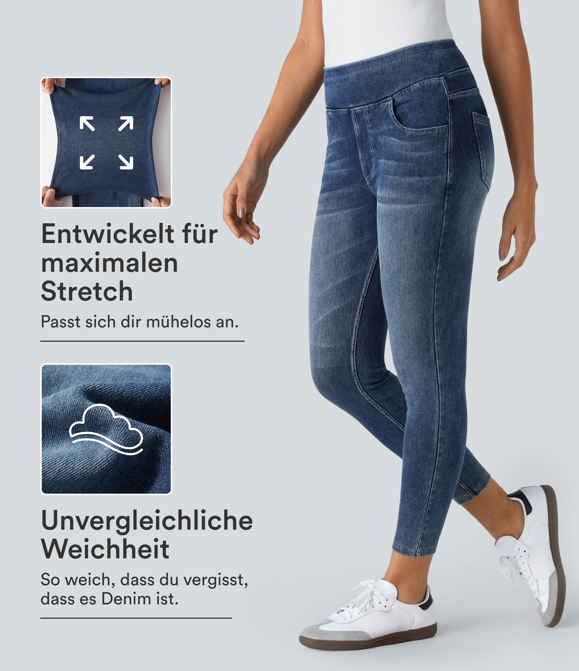 Halara Flex™ High Waisted Pockets Denim Casual Leggings