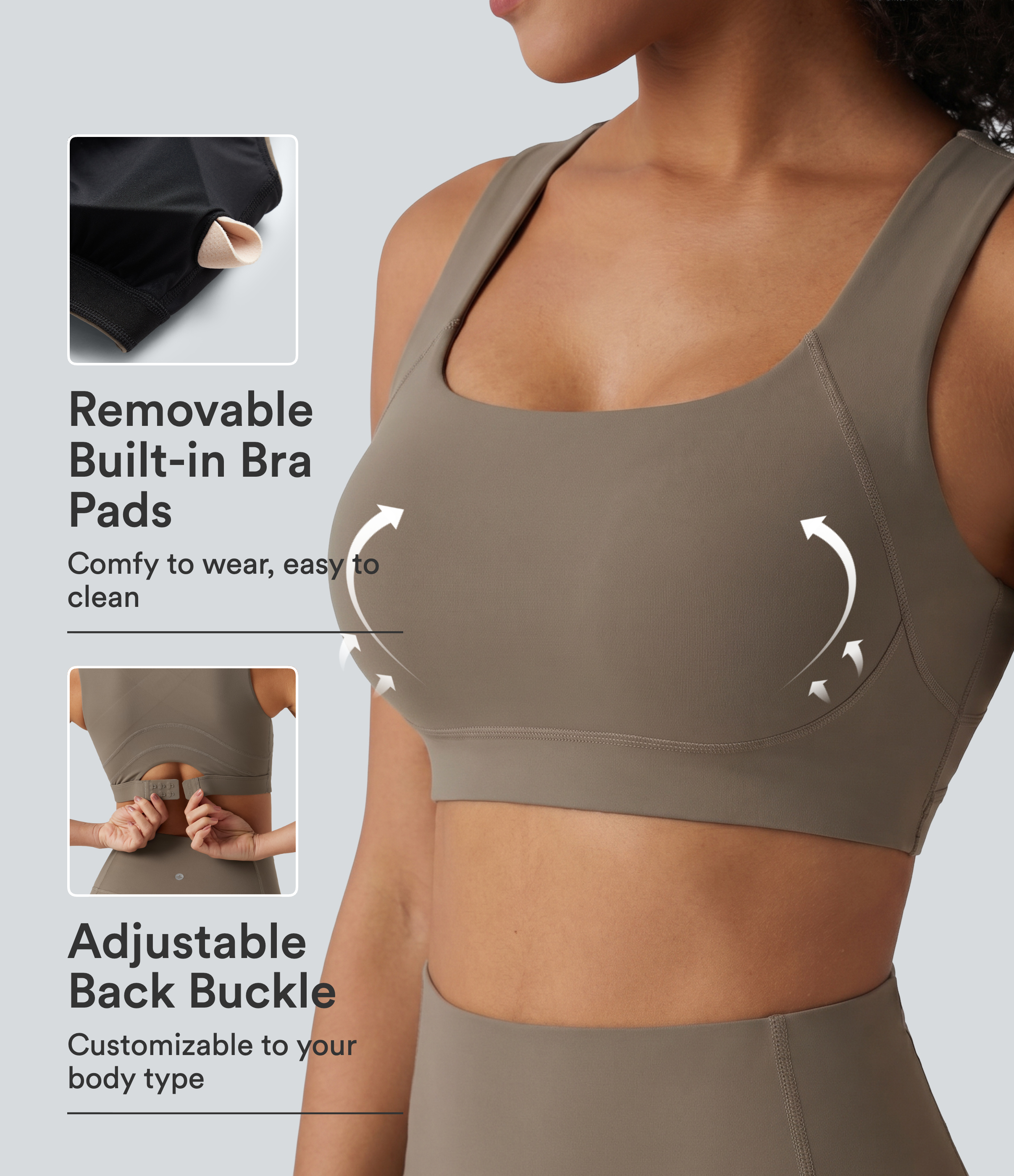 Halara UltraSculpt™ Medium Support U Neck Built-in Bra Push-Up Training Sports Bra