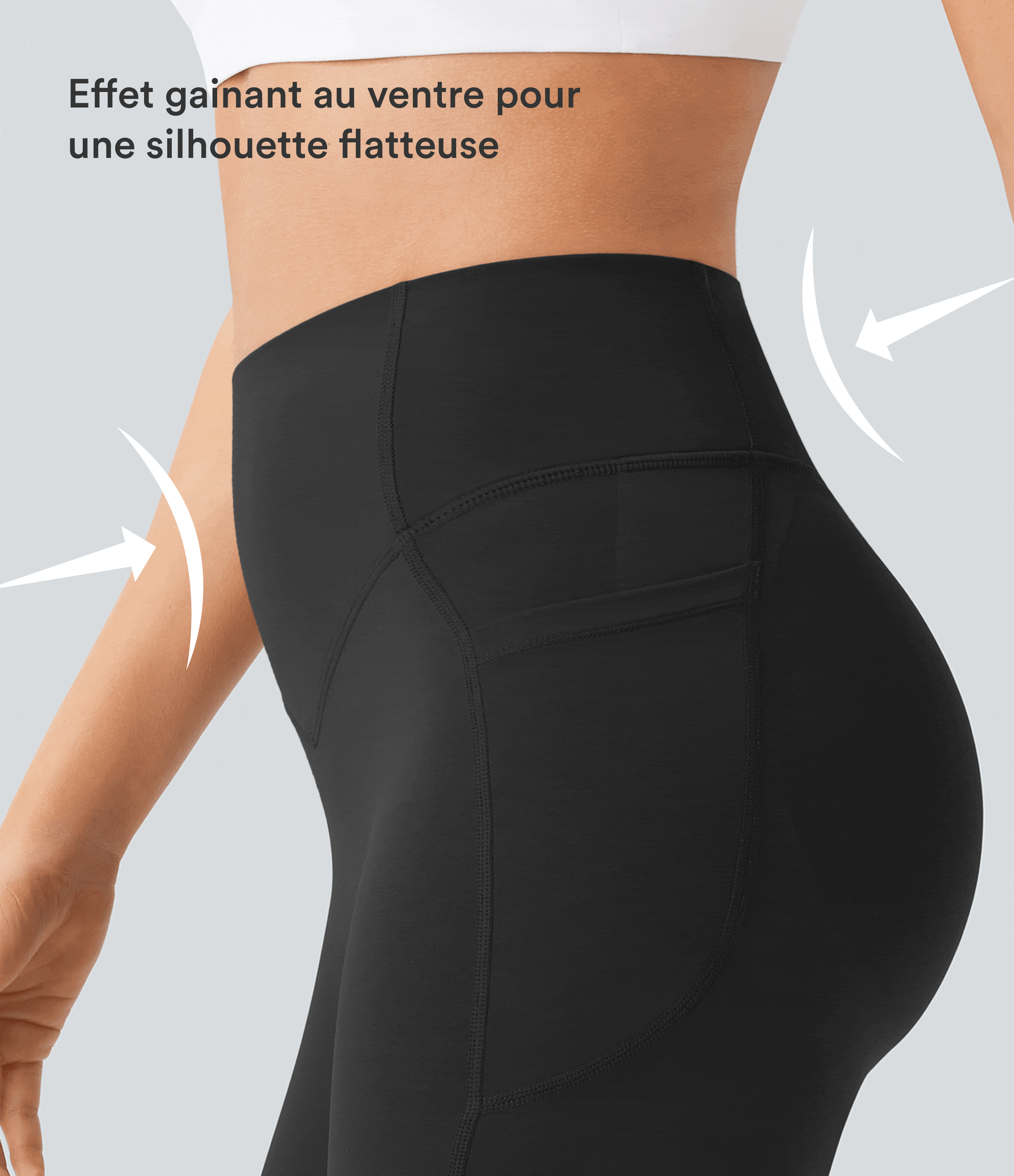 Black Legging de yoga gainant taille haute chiné à séchage rapide avec poches Halara UltraSculpt™ / 2