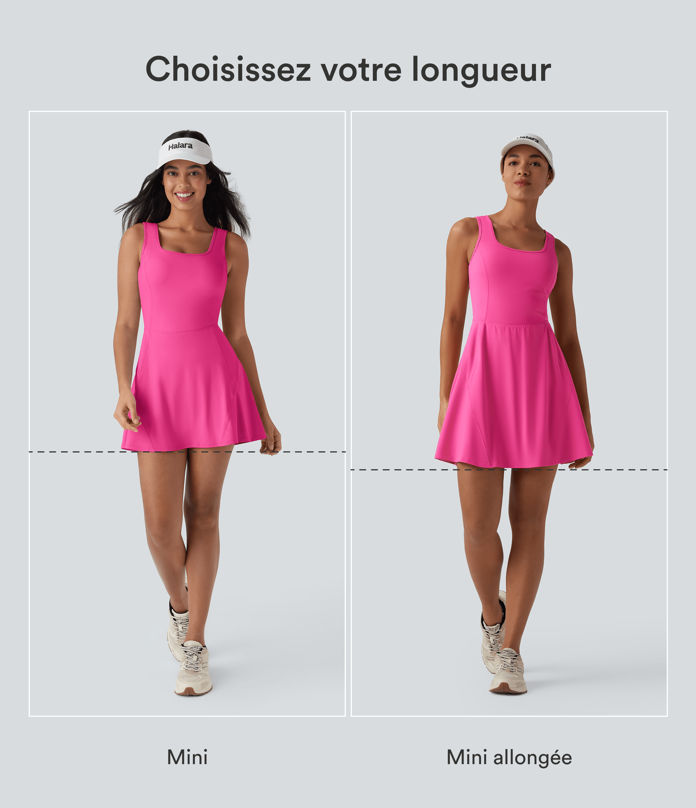 Fuchsia Fedora Robe de danse SoftlyZero™ Airy 2-en-1 effet frais InstantCool mini avec poches, accès facile Easy Peasy, longueur rallongée / 2