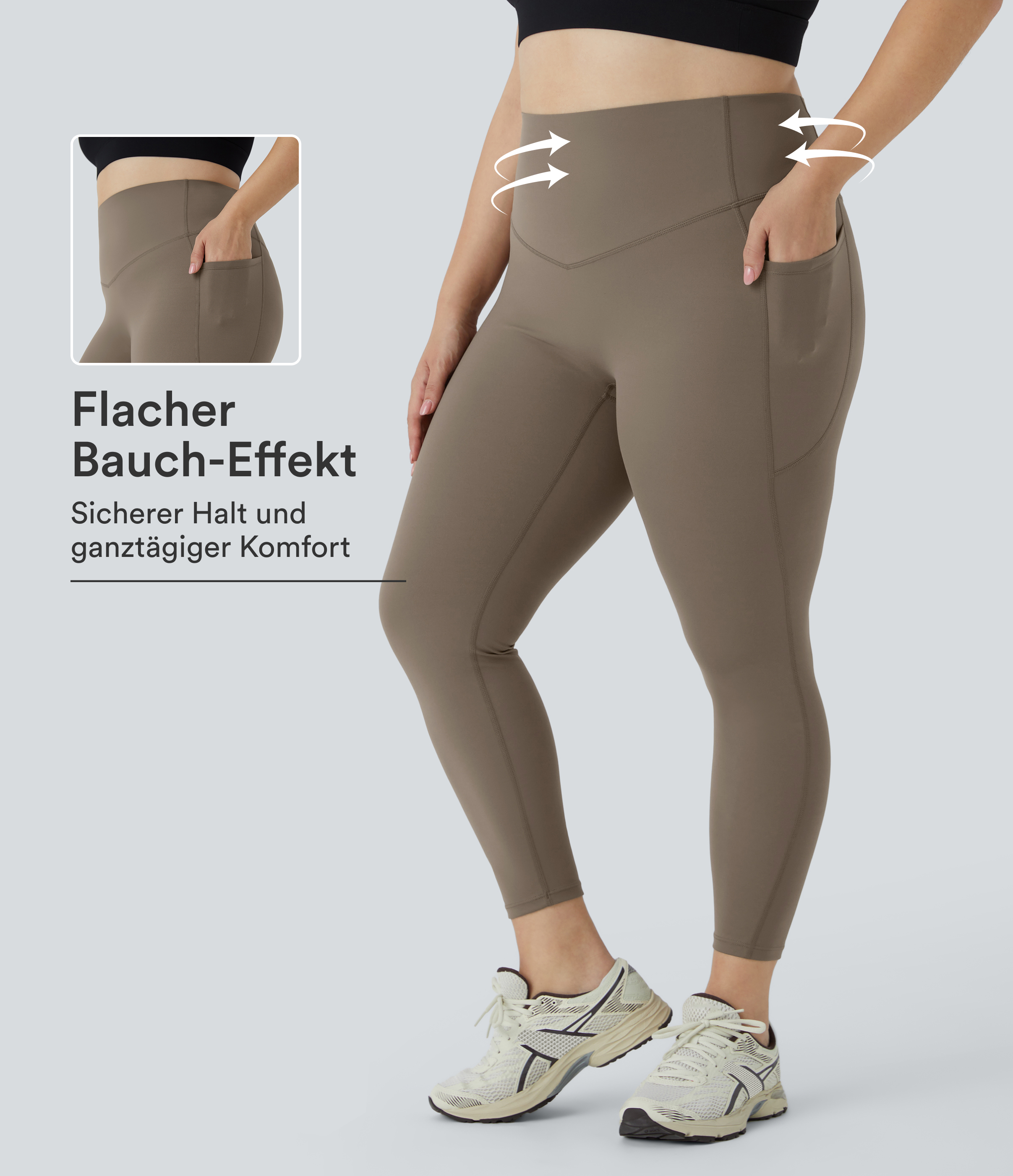 Halara UltraSculpt™ - Formende Workout-Leggings mit hohem Bund, Seitentaschen und Bauchkontrolle - Plus Size