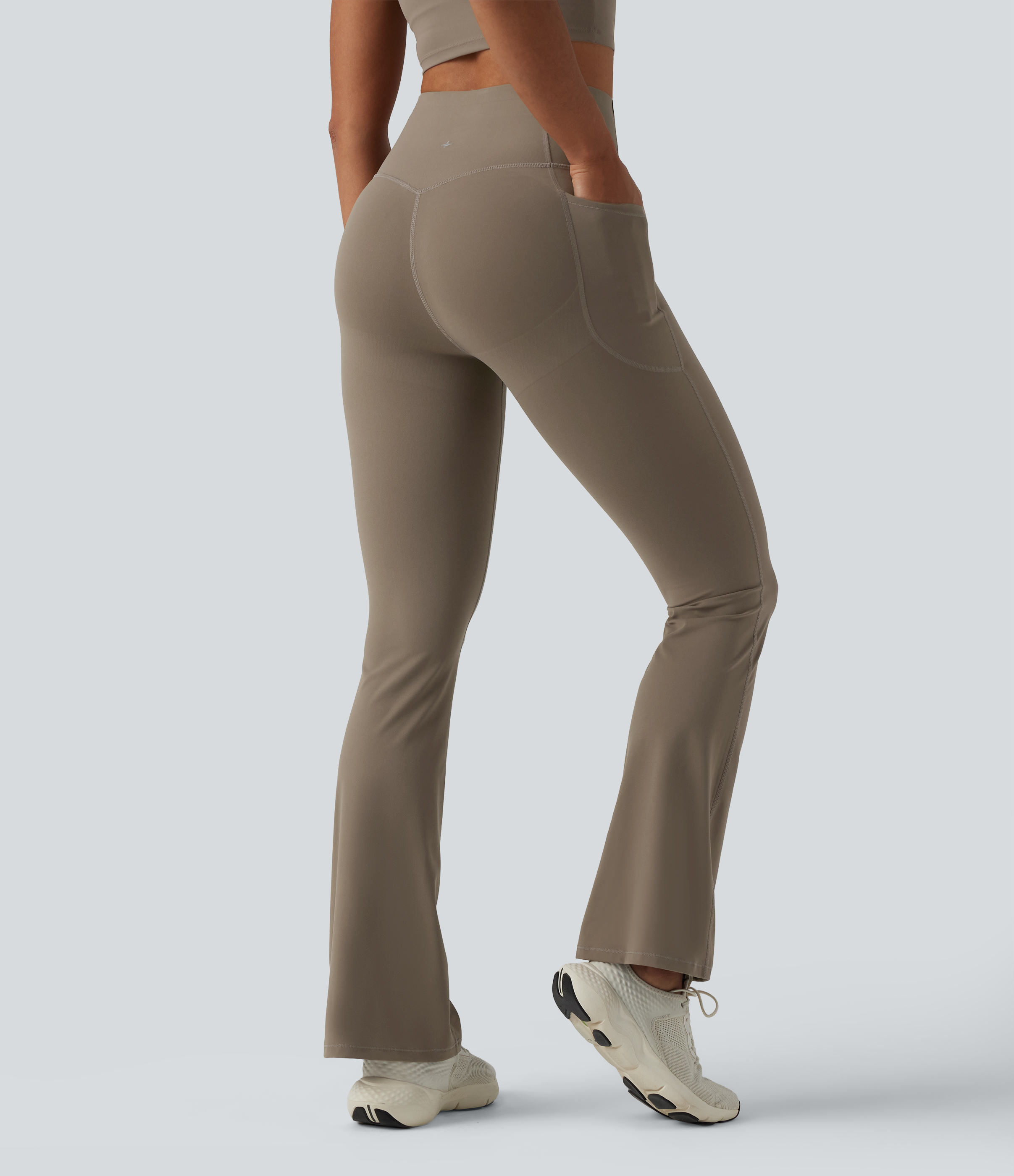 Dawn Brown Halara UltraSculpt™ High Waisted Butt Lifting Tummy Control Bootcut Yoga Leggings with Pockets / 2