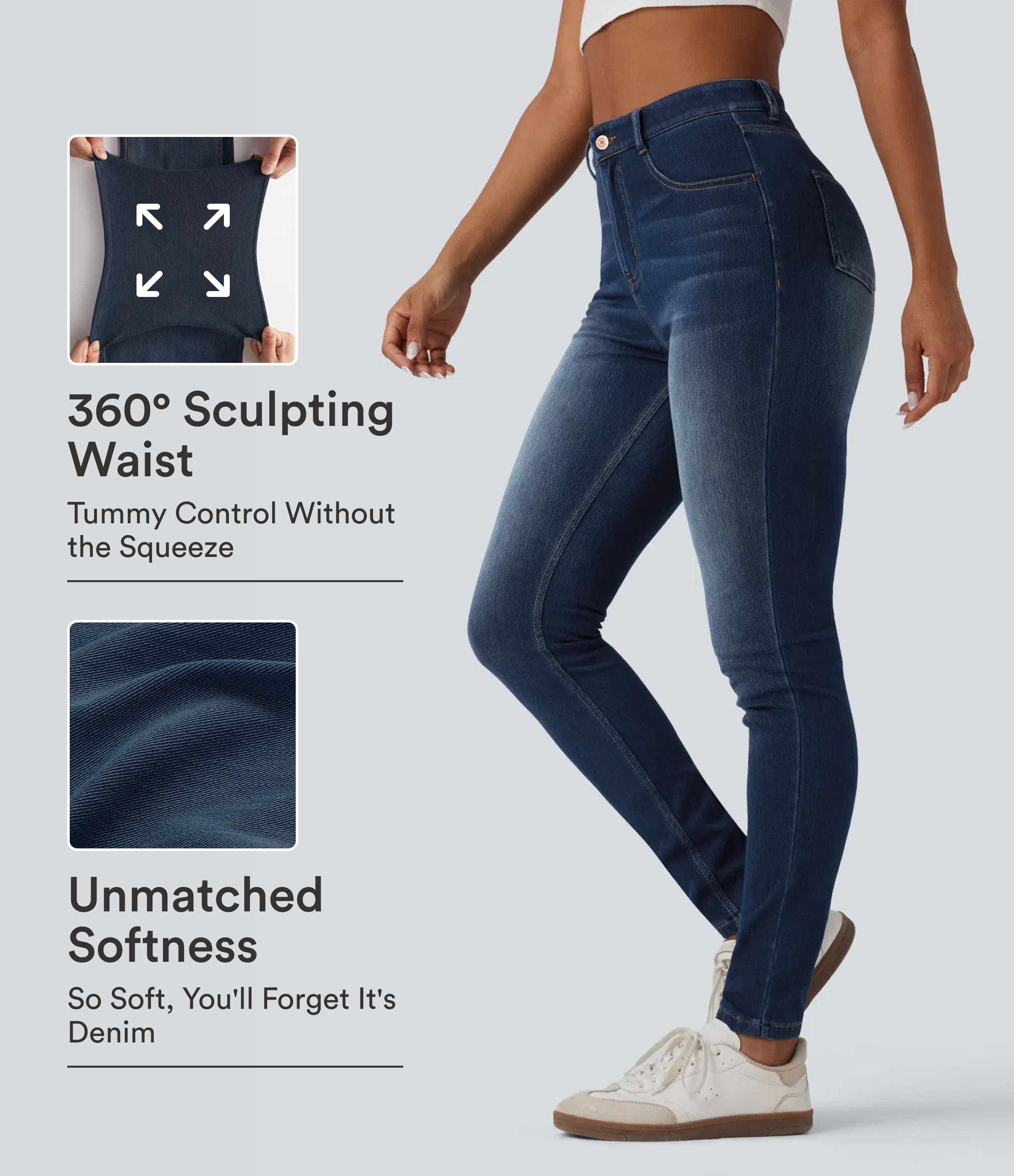 Halara Flex™ High Waisted Casual Skinny Jeans with Pockets