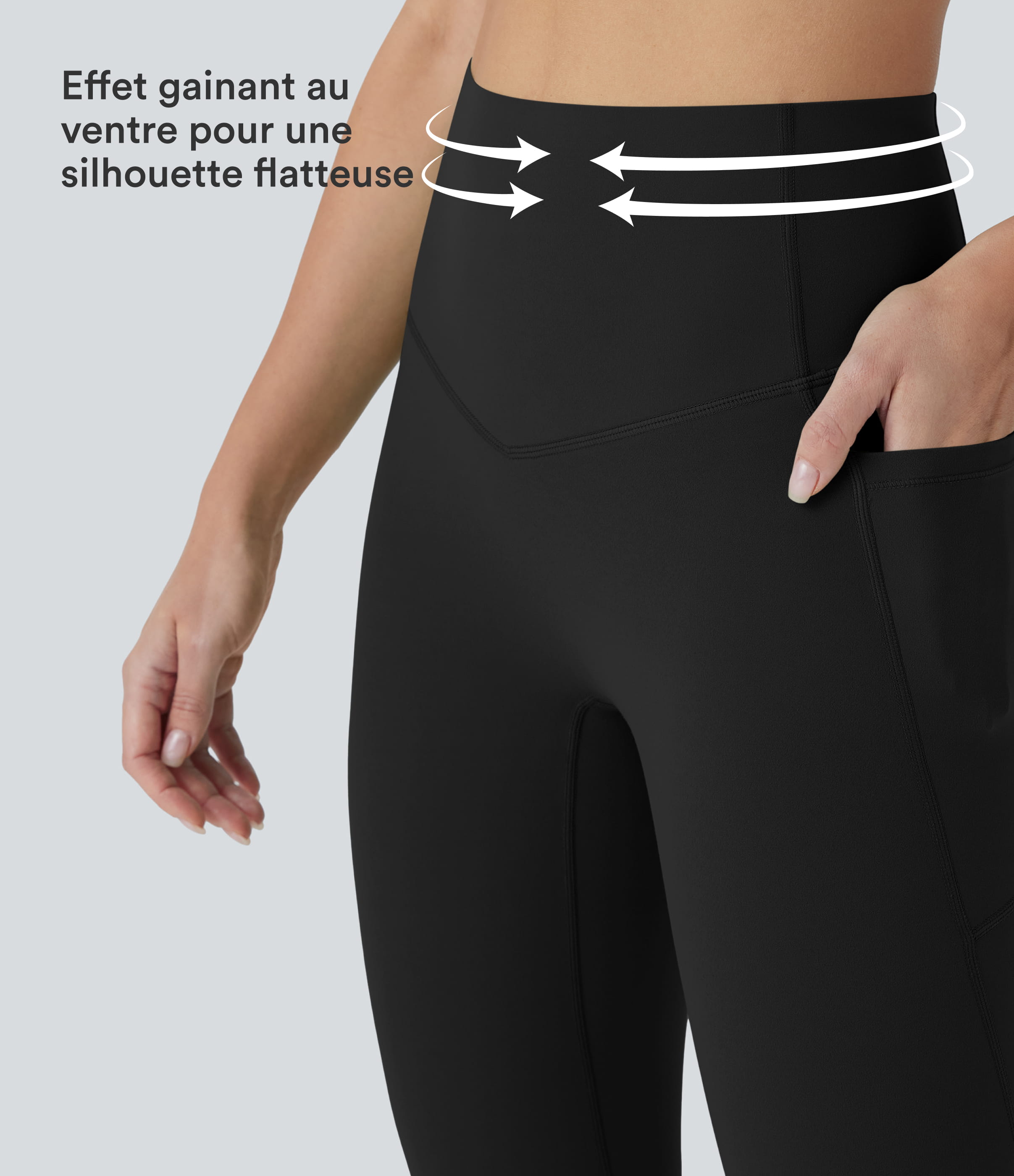 Noir Legging corsaire de yoga gainant taille haute avec poches Halara UltraSculpt™ / 2